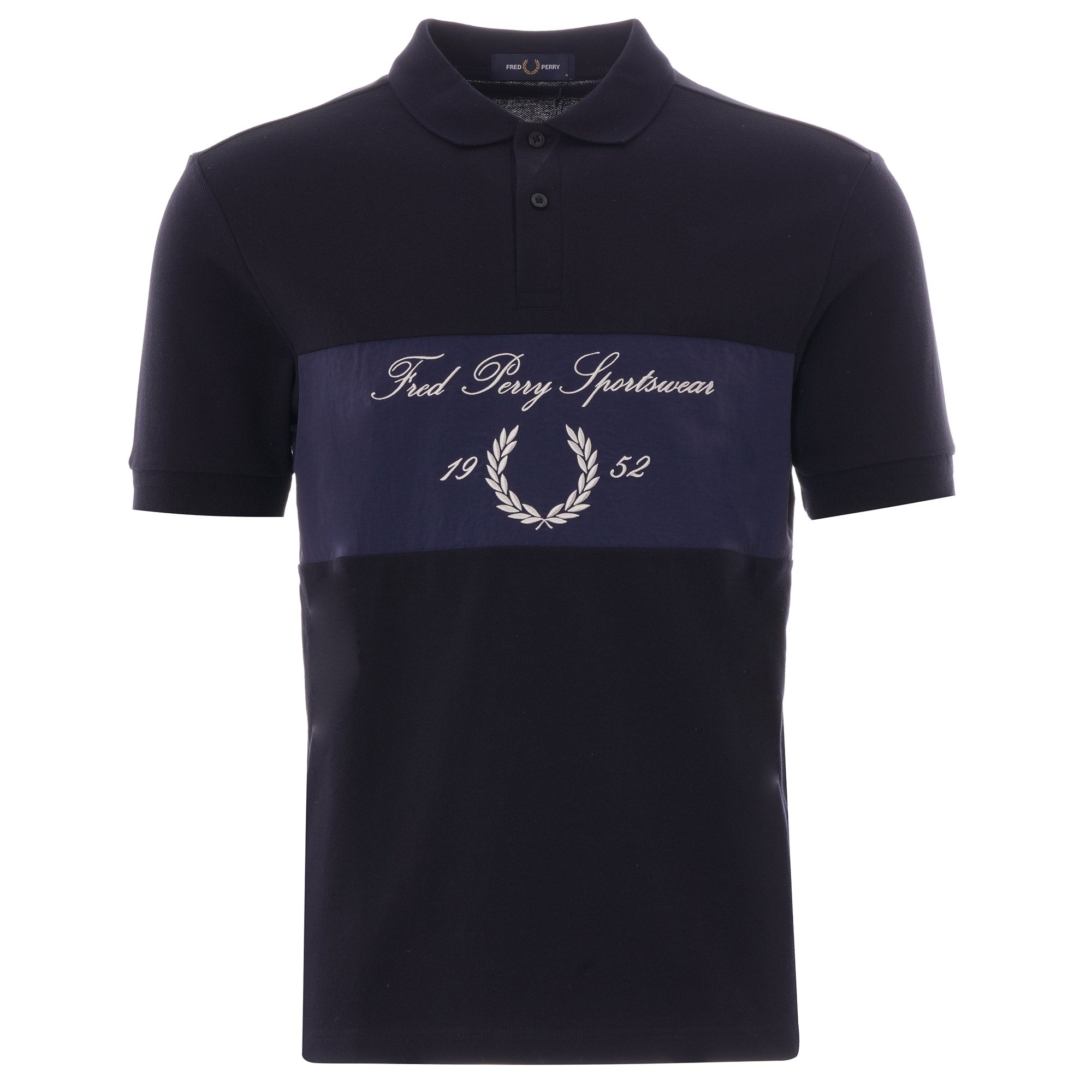 Fred Perry Archive Branding Polo Shirt - Navy