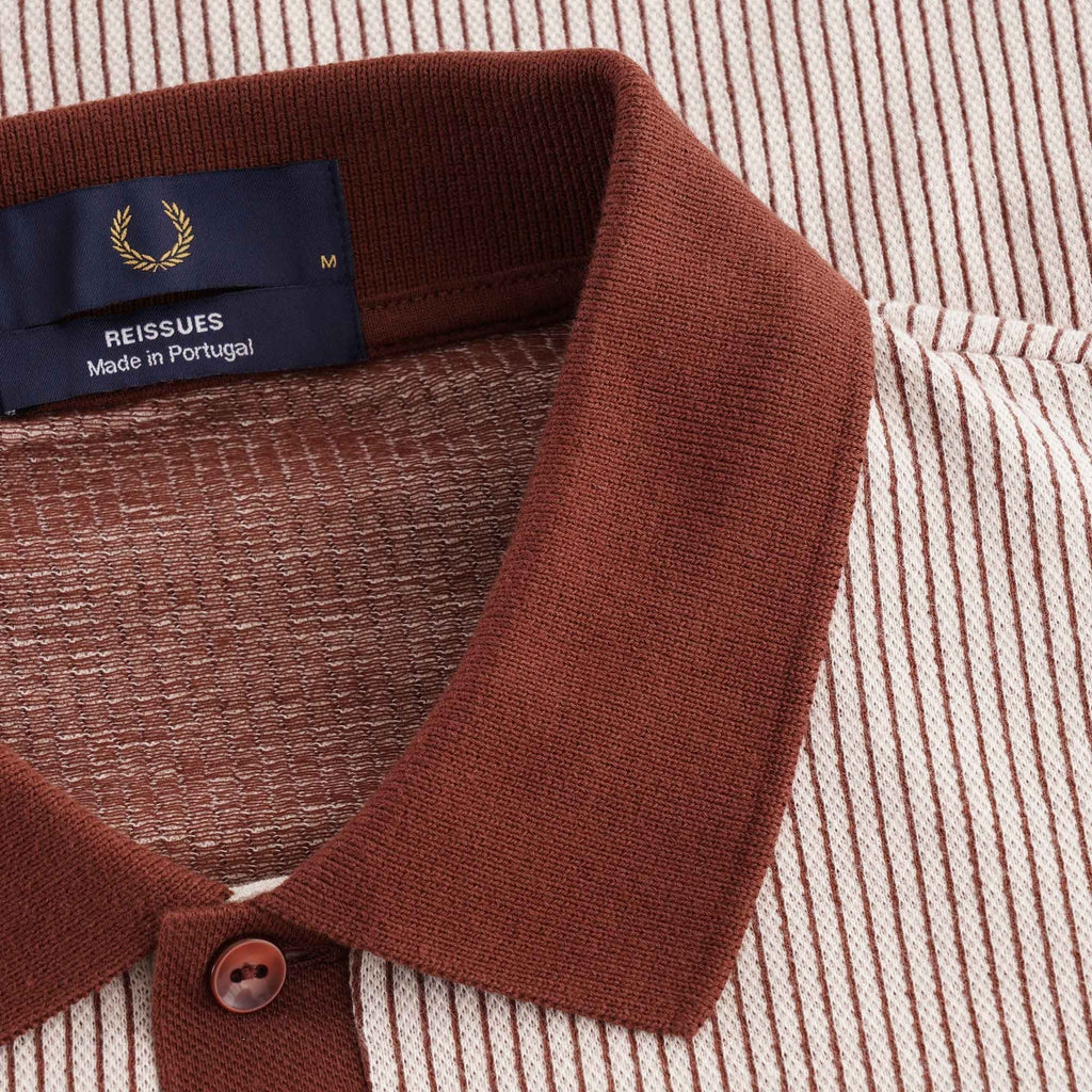 Fred Perry Vertical Stripe Polo Shirt - Auburn