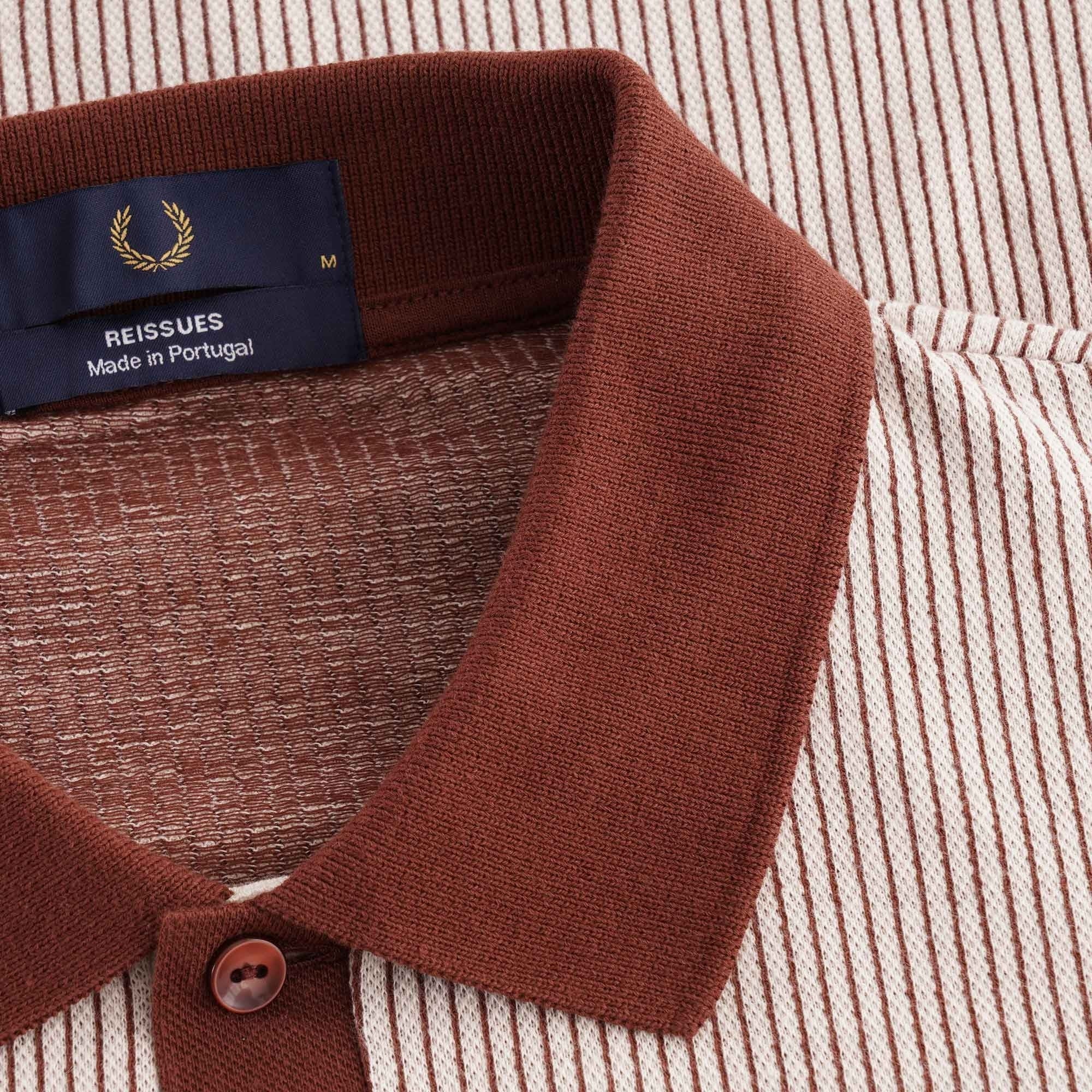 Fred Perry Vertical Stripe Polo Shirt - Auburn