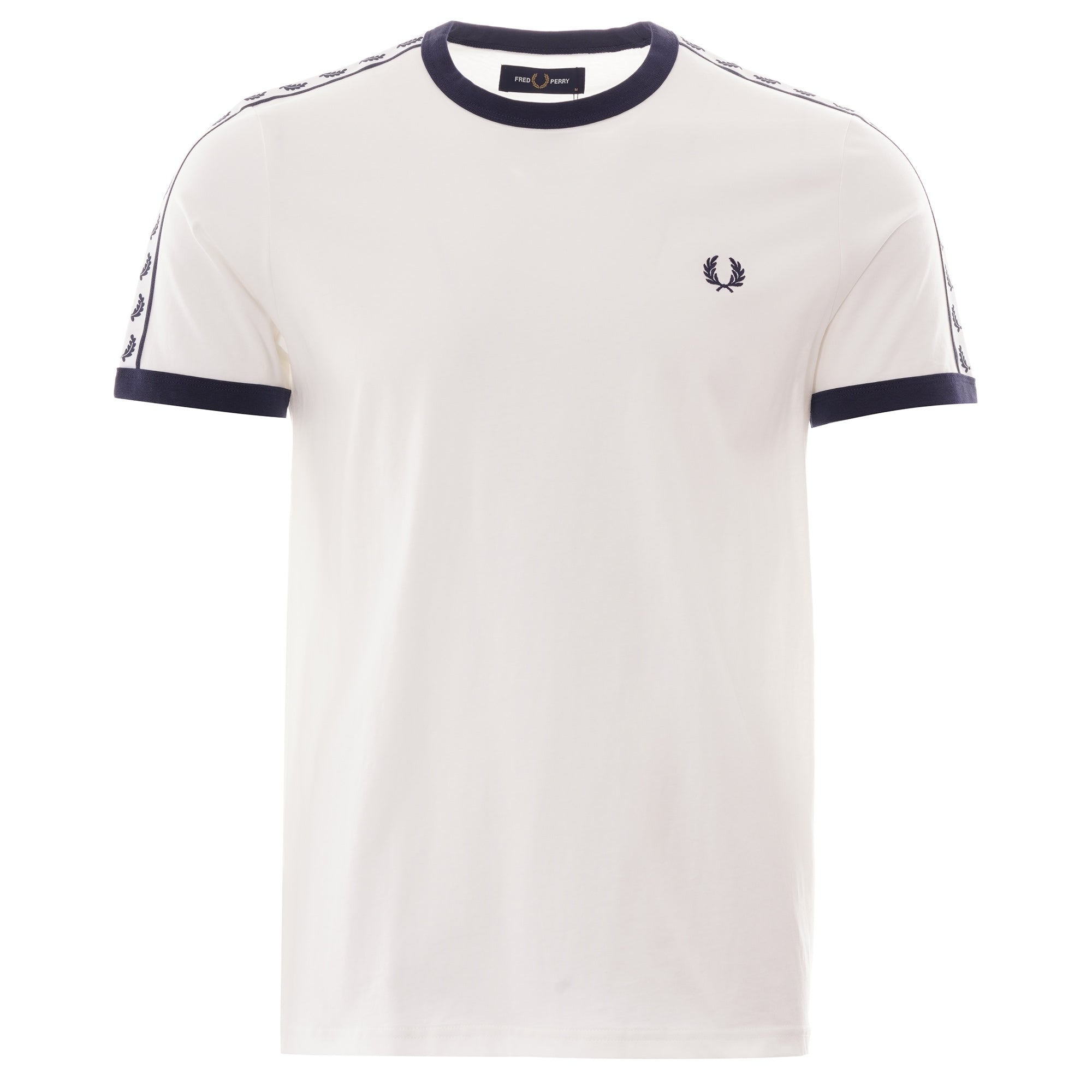 Fred Perry Tonal Taped Ringer T-Shirt - Snow white