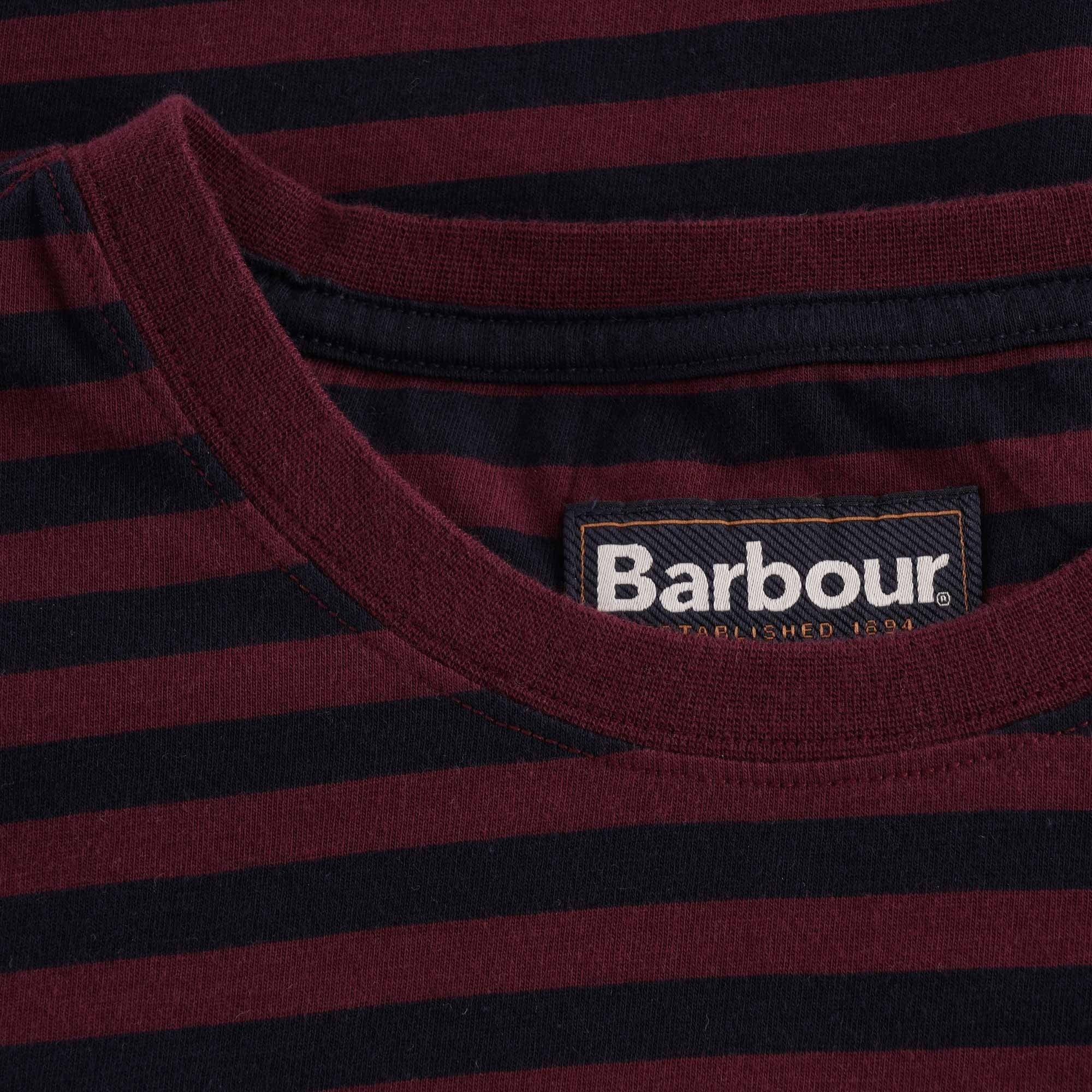 Barbour Delamere Striped T-Shirt - Ruby