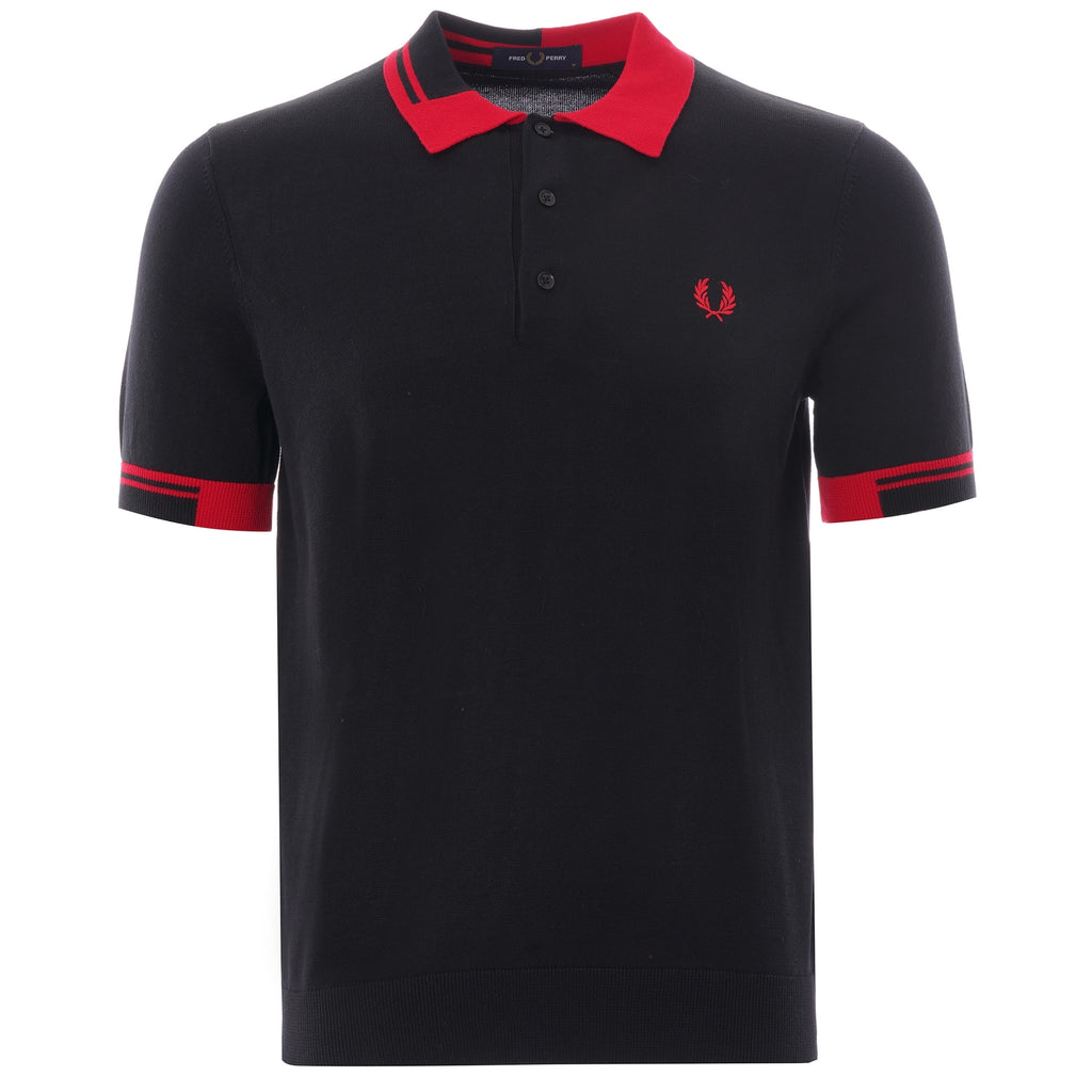 Fred Perry Abstract Tipped Polo - Black