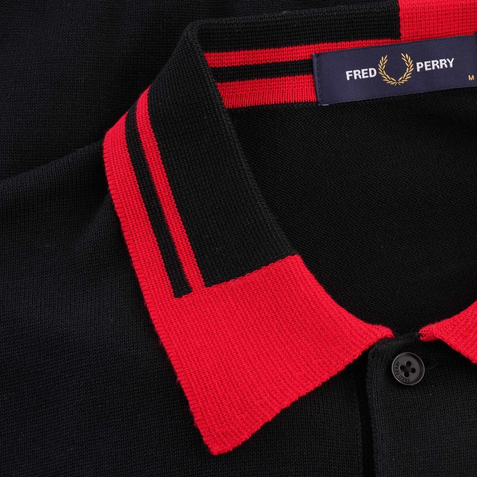 Fred Perry Abstract Tipped Polo - Black