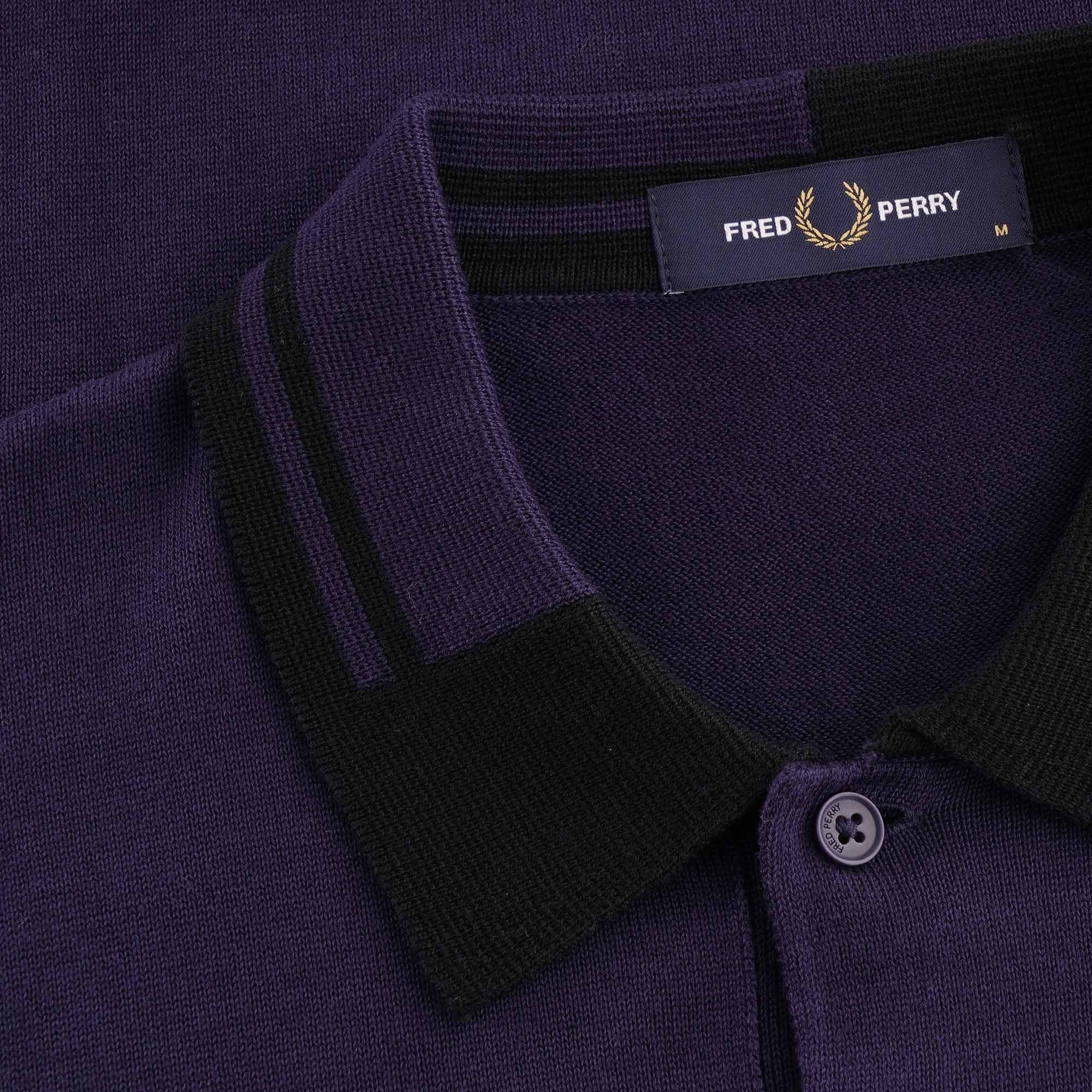 Fred Perry Abstract Tipped Polo - Carbon Blue