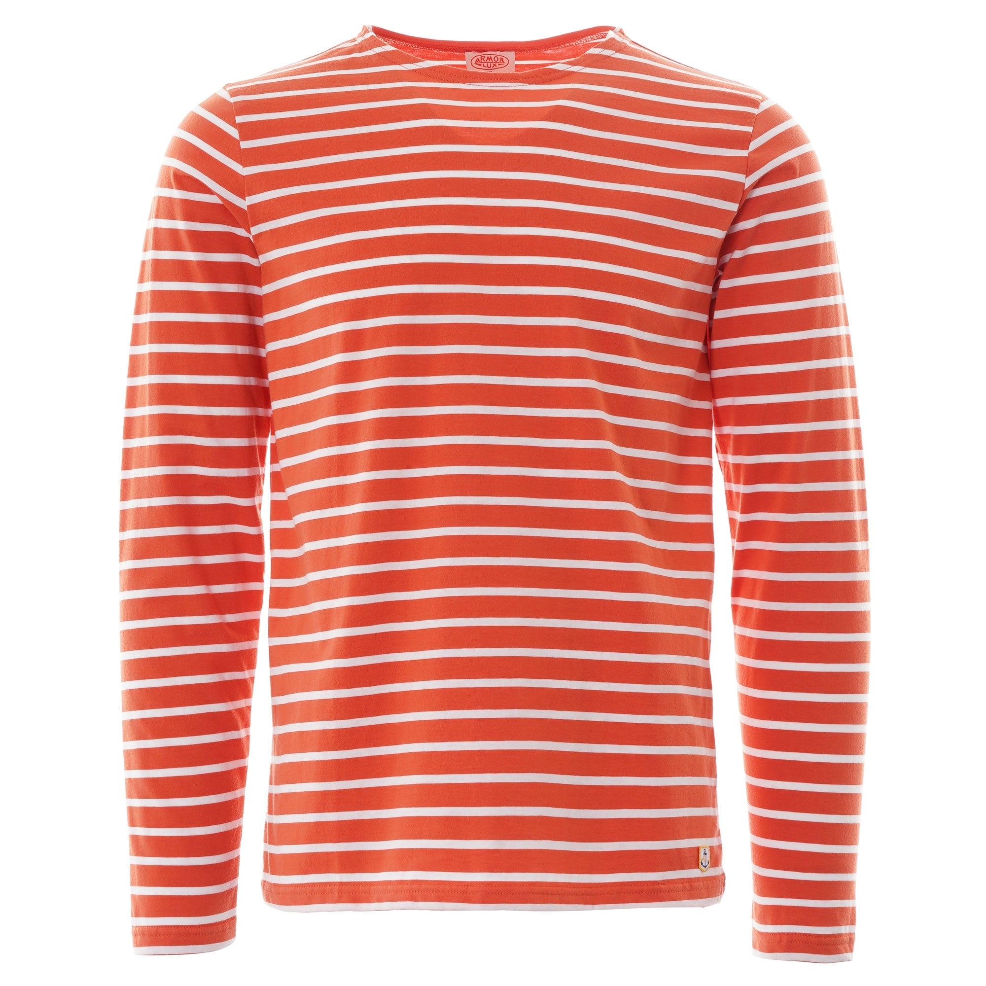 Armor Lux Long Sleeve Breton Striped Mariniere T-Shirt - Orange
