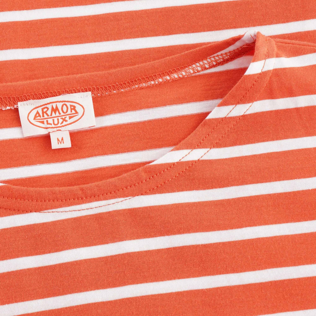 Armor Lux Long Sleeve Breton Striped Mariniere T-Shirt - Orange