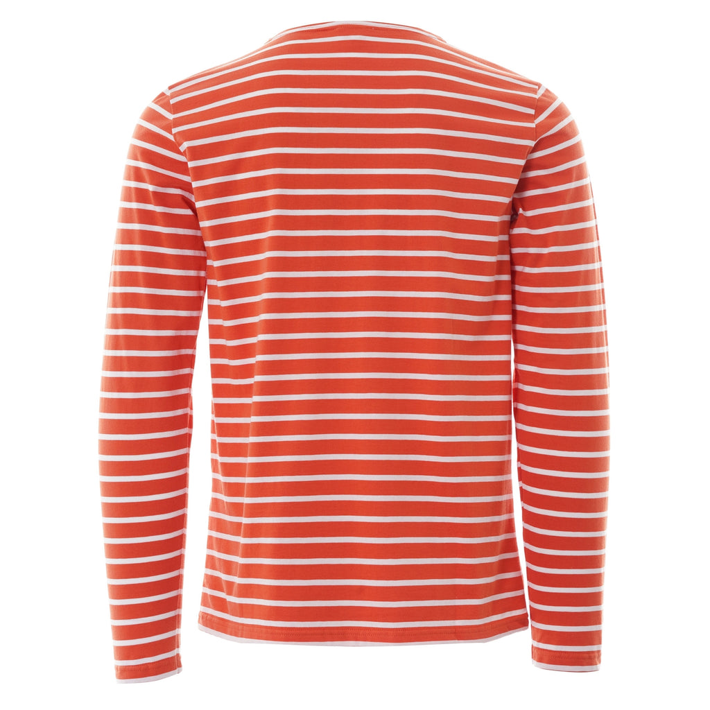 Armor Lux Long Sleeve Breton Striped Mariniere T-Shirt - Orange