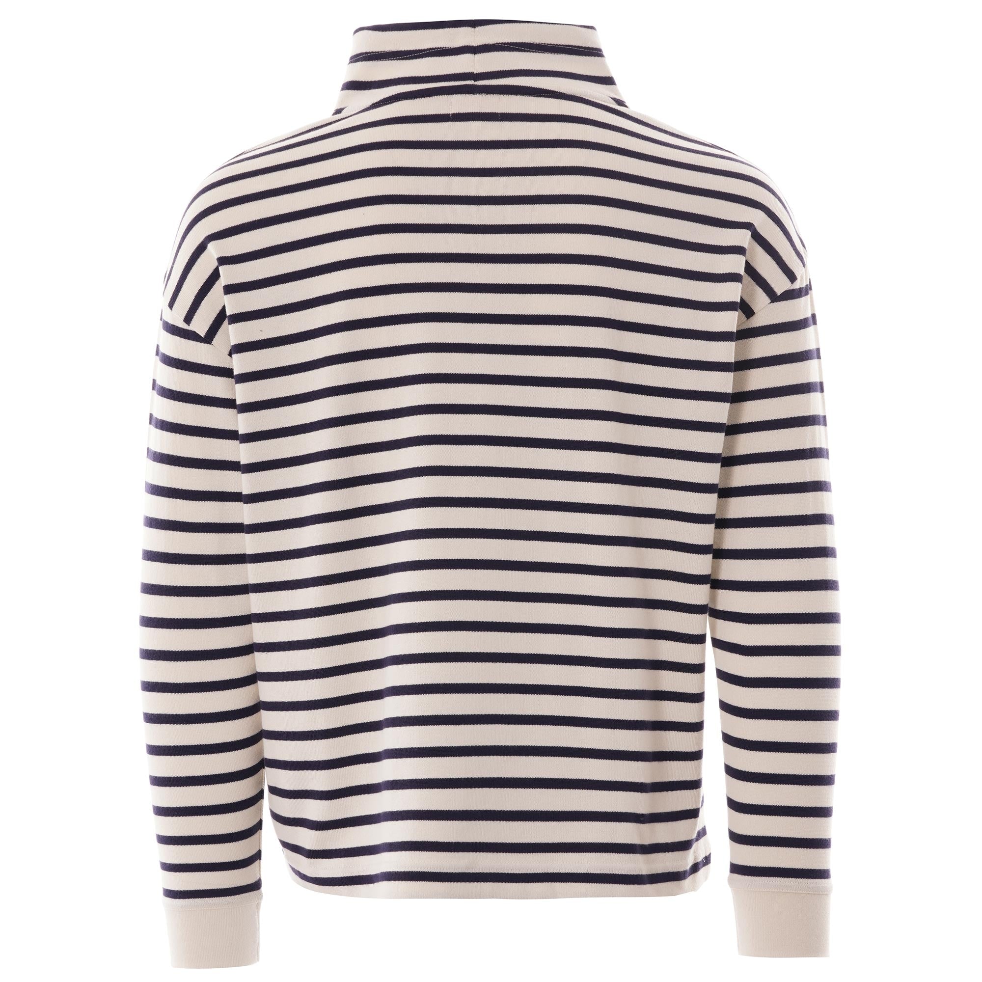 Armor Lux Turtle Neck Striped Sweat - Natural/Navy
