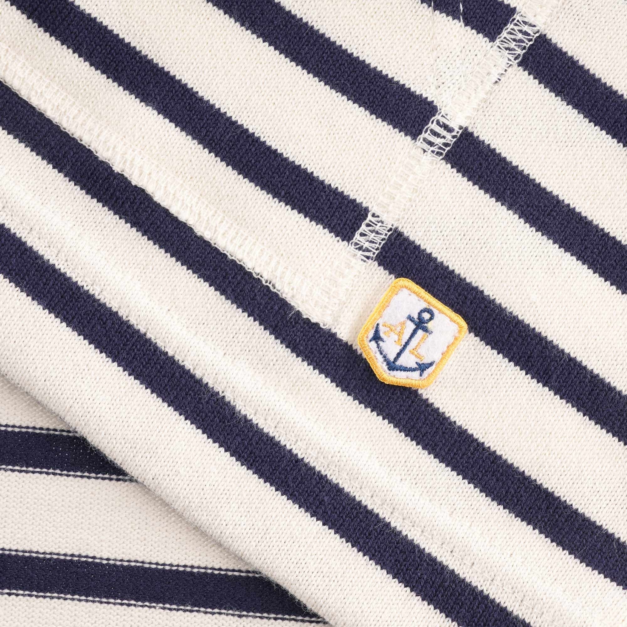 Armor Lux Turtle Neck Striped Sweat - Natural/Navy