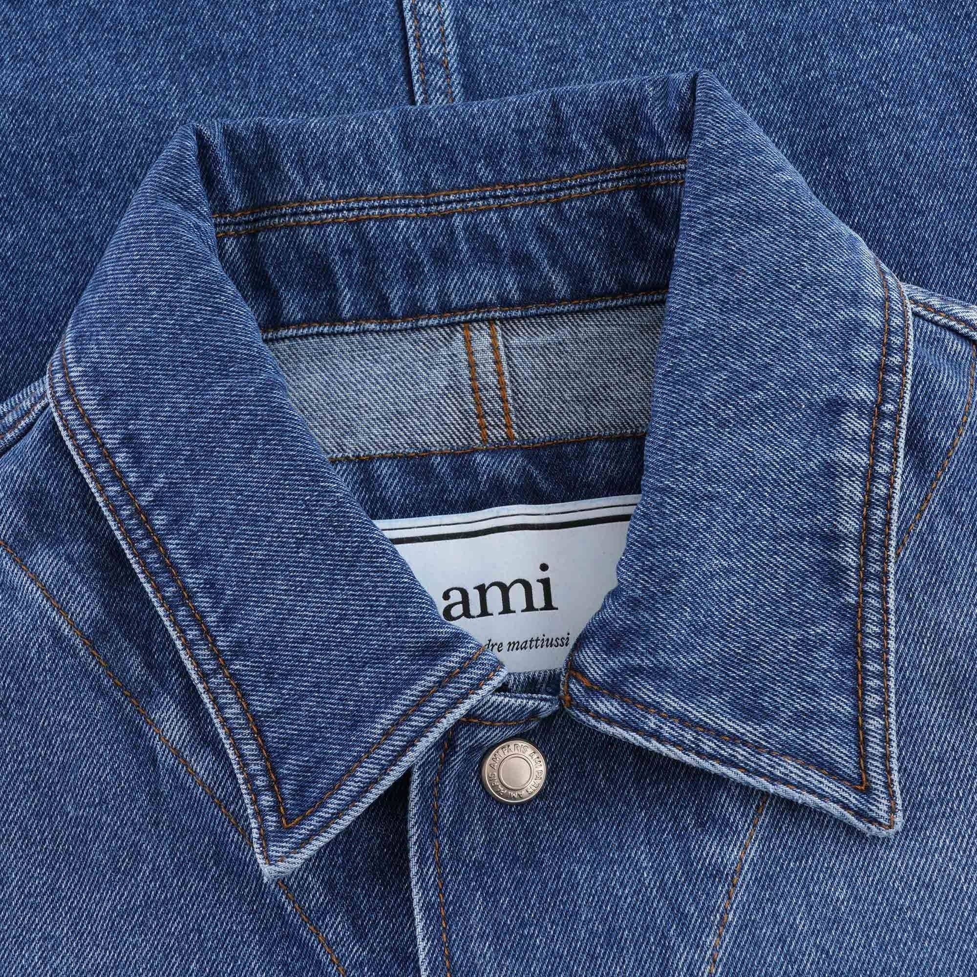 AMI Worker Denim Jacket - Used Blue