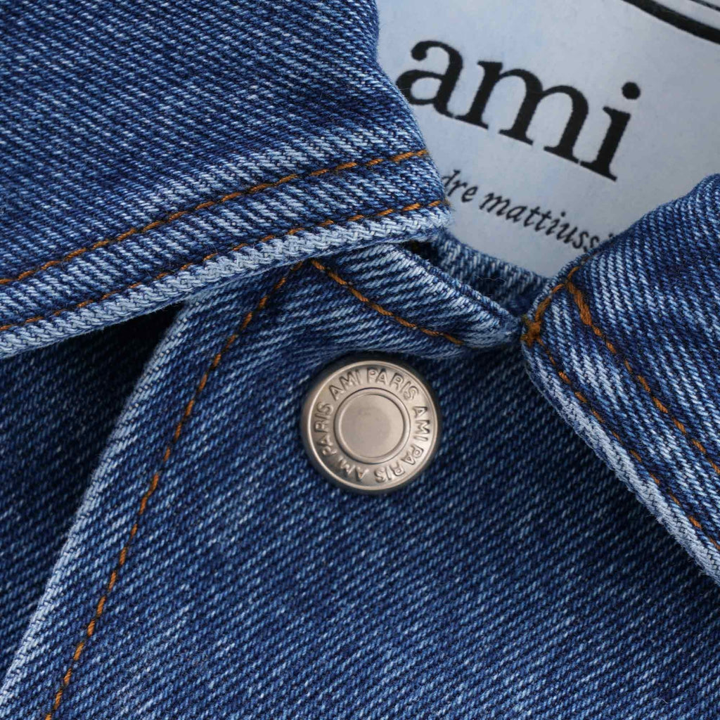 AMI Worker Denim Jacket - Used Blue