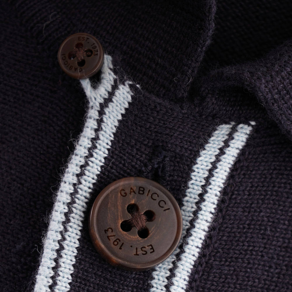 Gabicci Vintage Stripe Button Through Cardigan - Navy