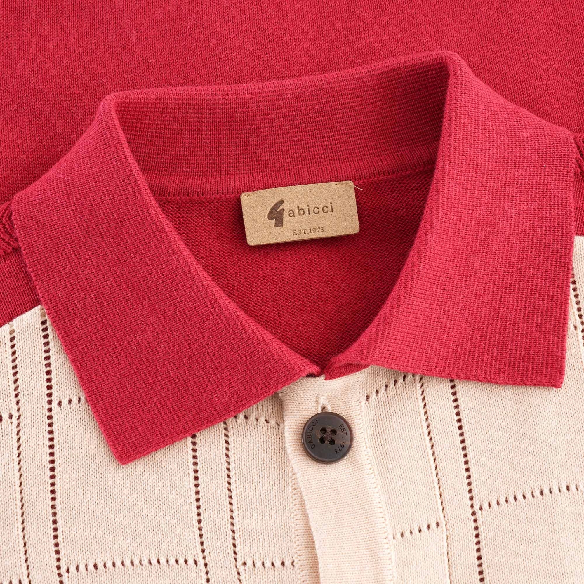 Gabicci Vintage Morgan Airtex Button Through Polo - Lava