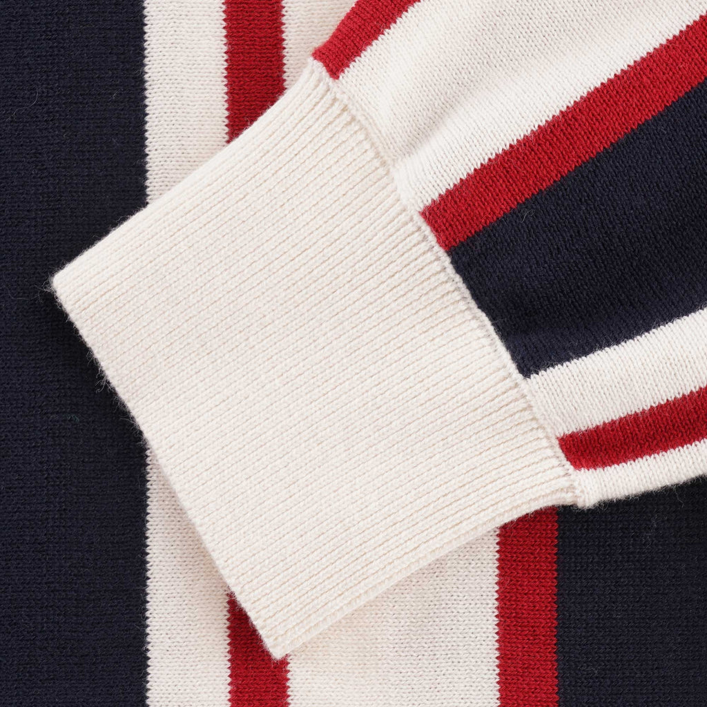 Ben Sherman Mod Stripe Knit Crew Jumper - Ivory