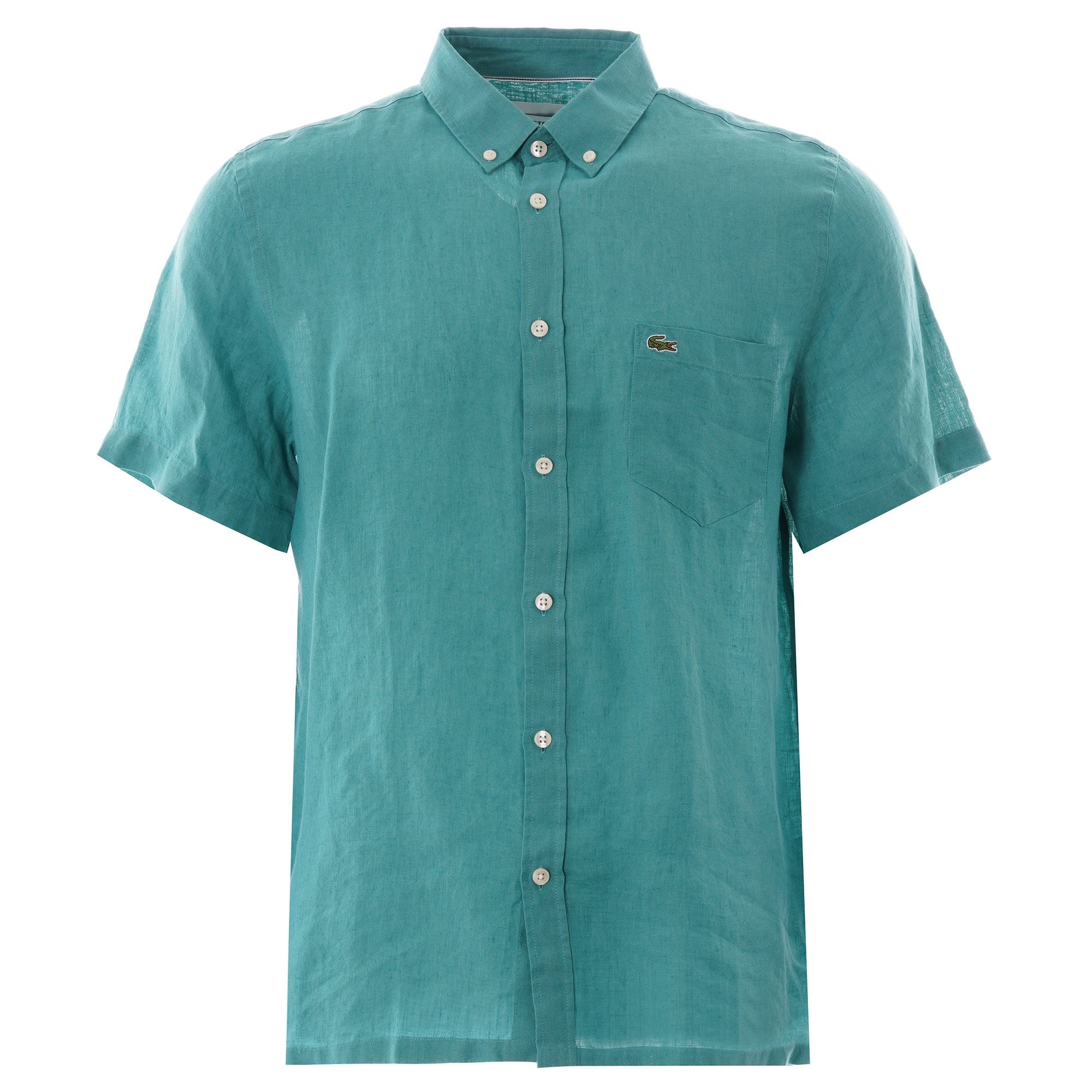 Lacoste Regular Fit Linen Shirt - Turquoise