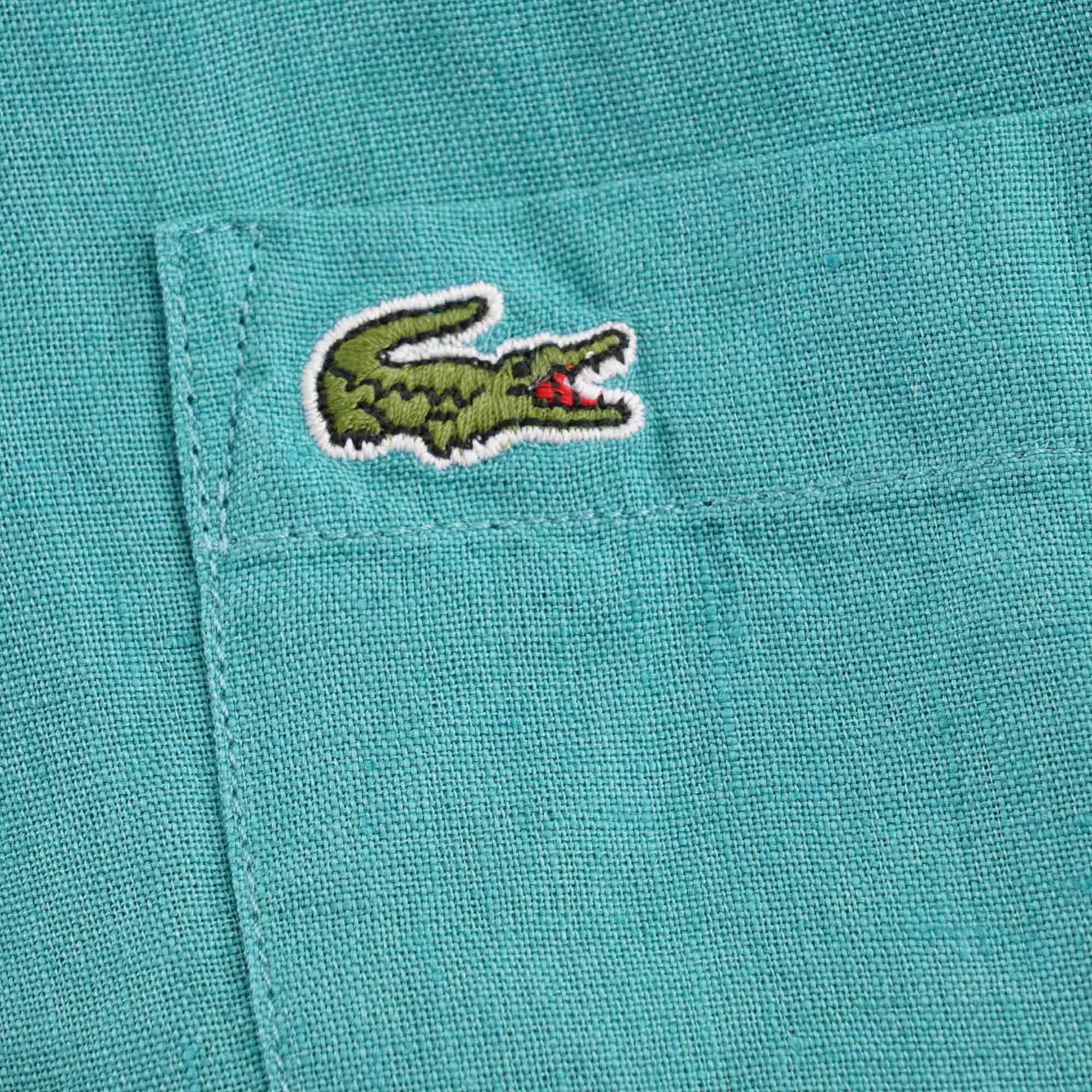 Lacoste Regular Fit Linen Shirt - Turquoise