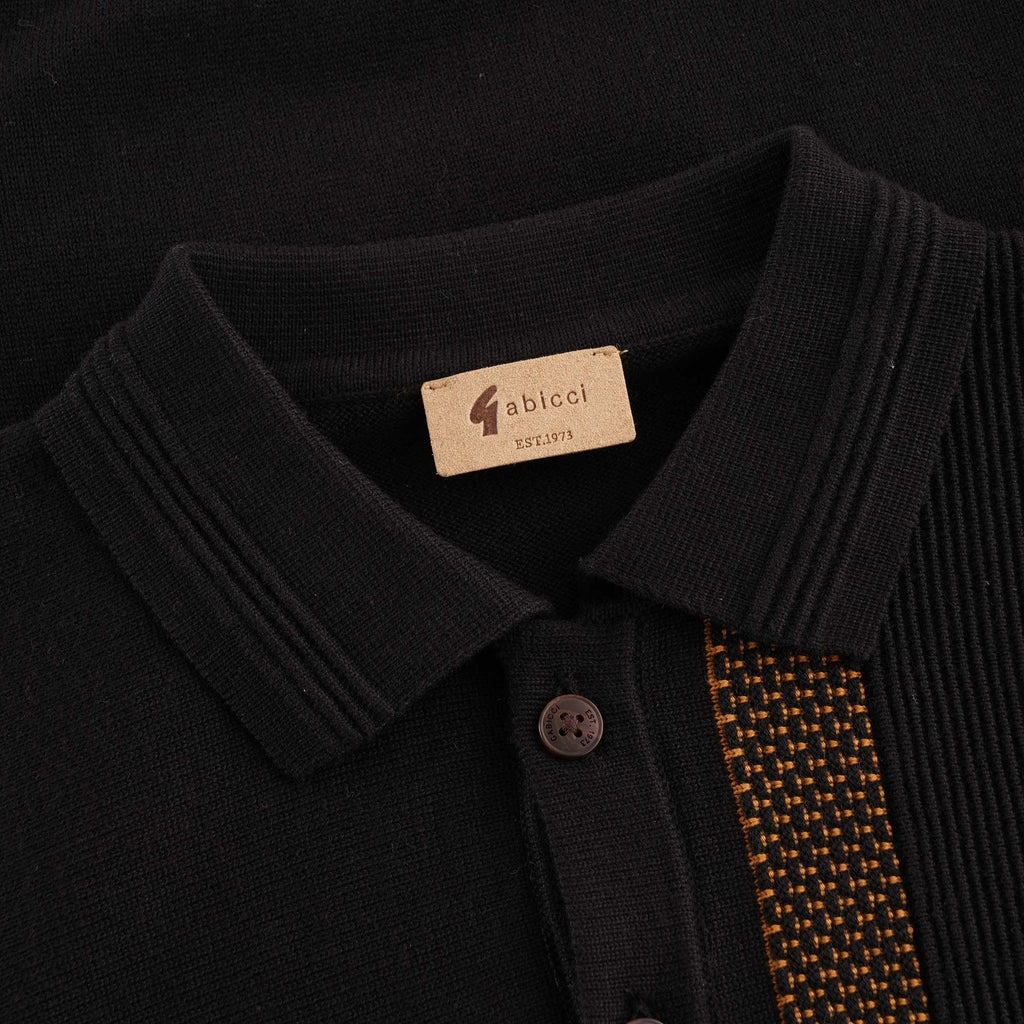Gabicci Vintage Cariboo Knit Polo - Black