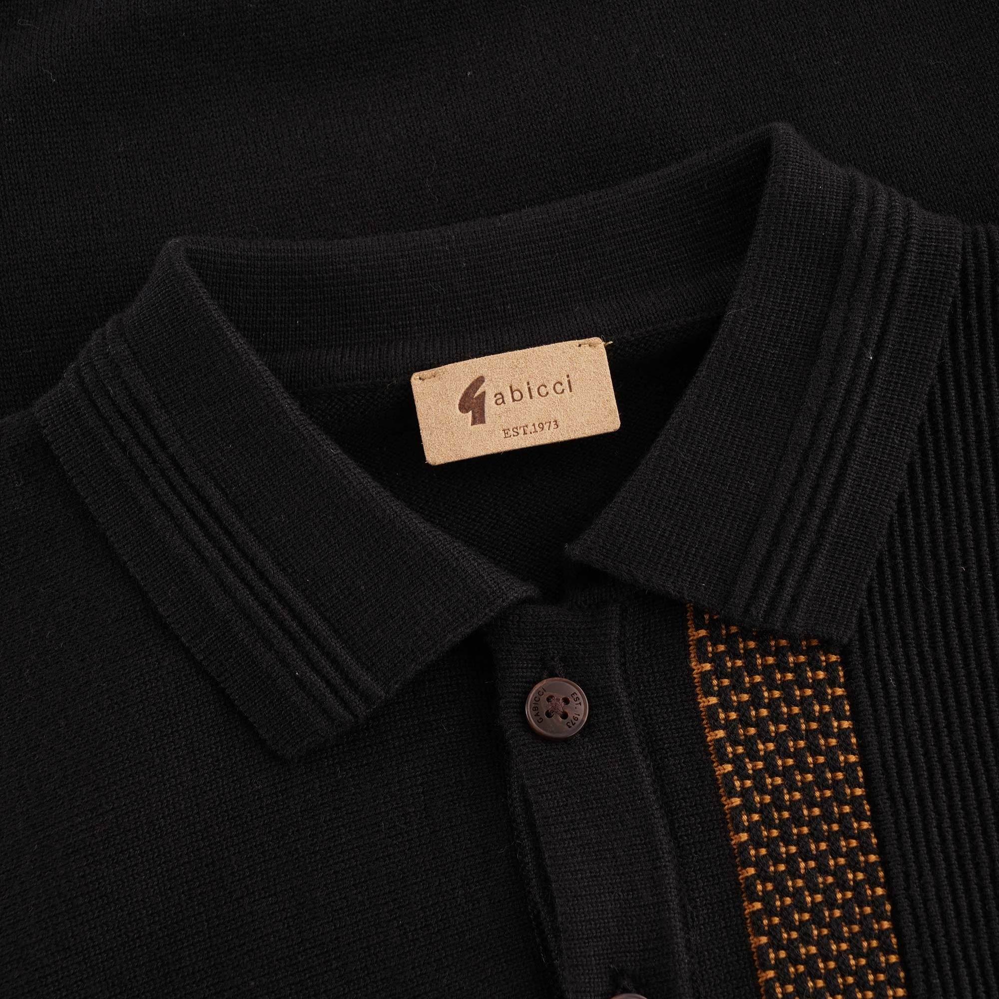 Gabicci Vintage Cariboo Knit Polo - Black