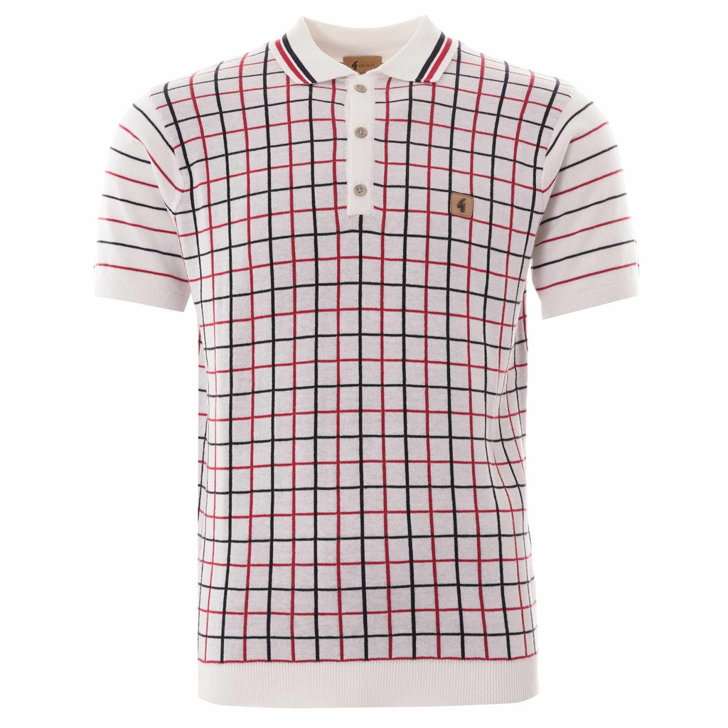 Gabicci Vintage Chrono Knit polo - White