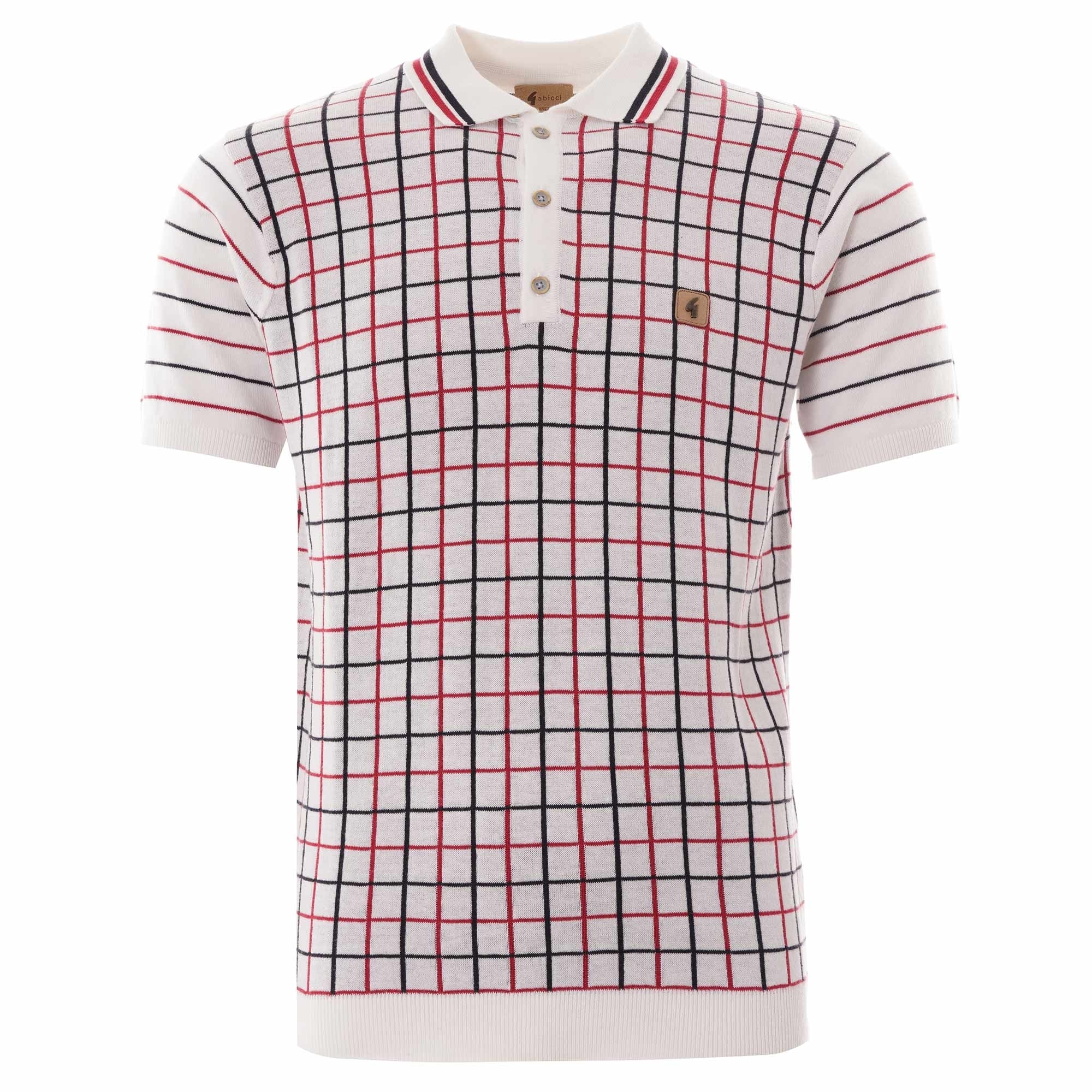 Gabicci Vintage Chrono Knit polo - White