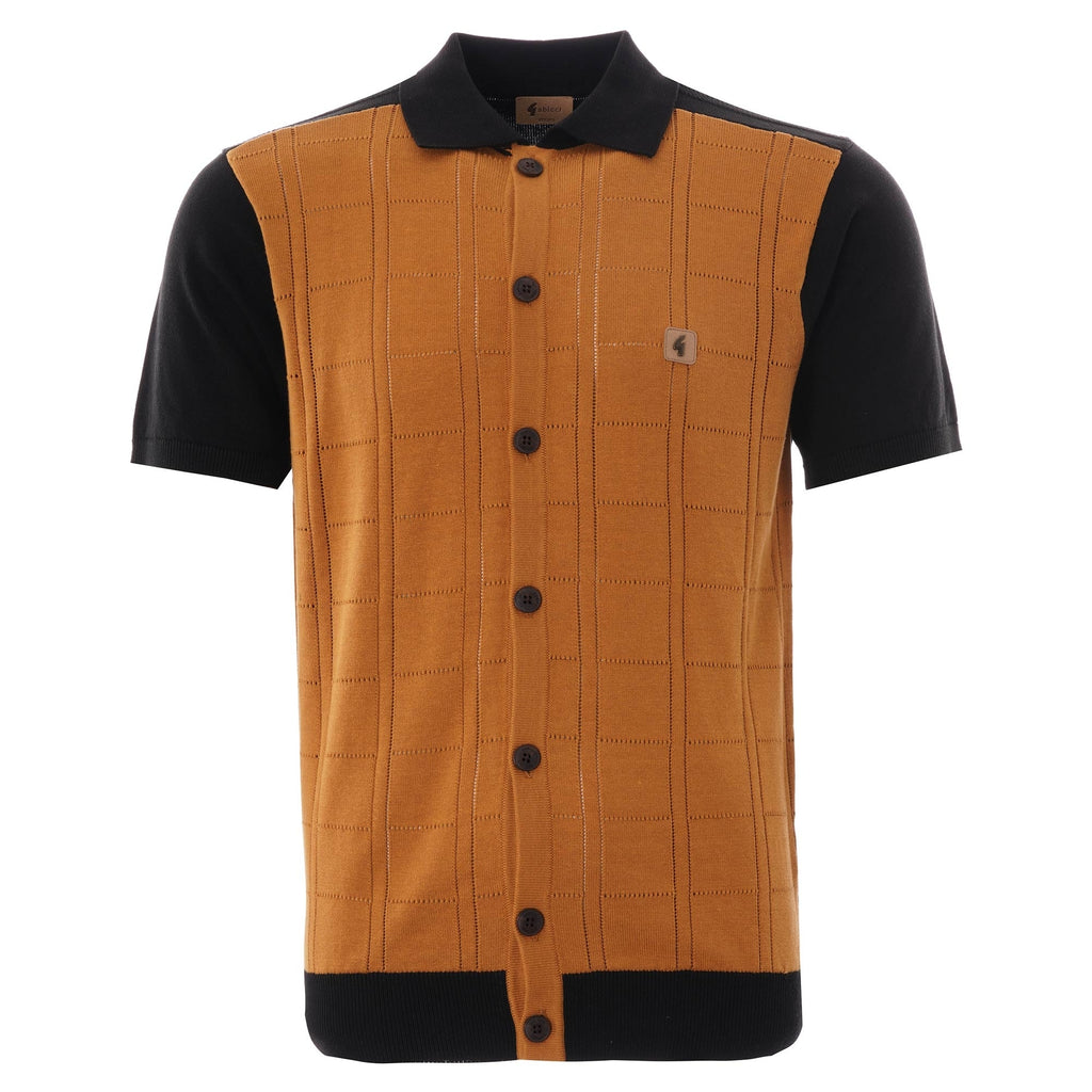 Gabicci Vintage Morgan Airtex Button Through Polo - Black