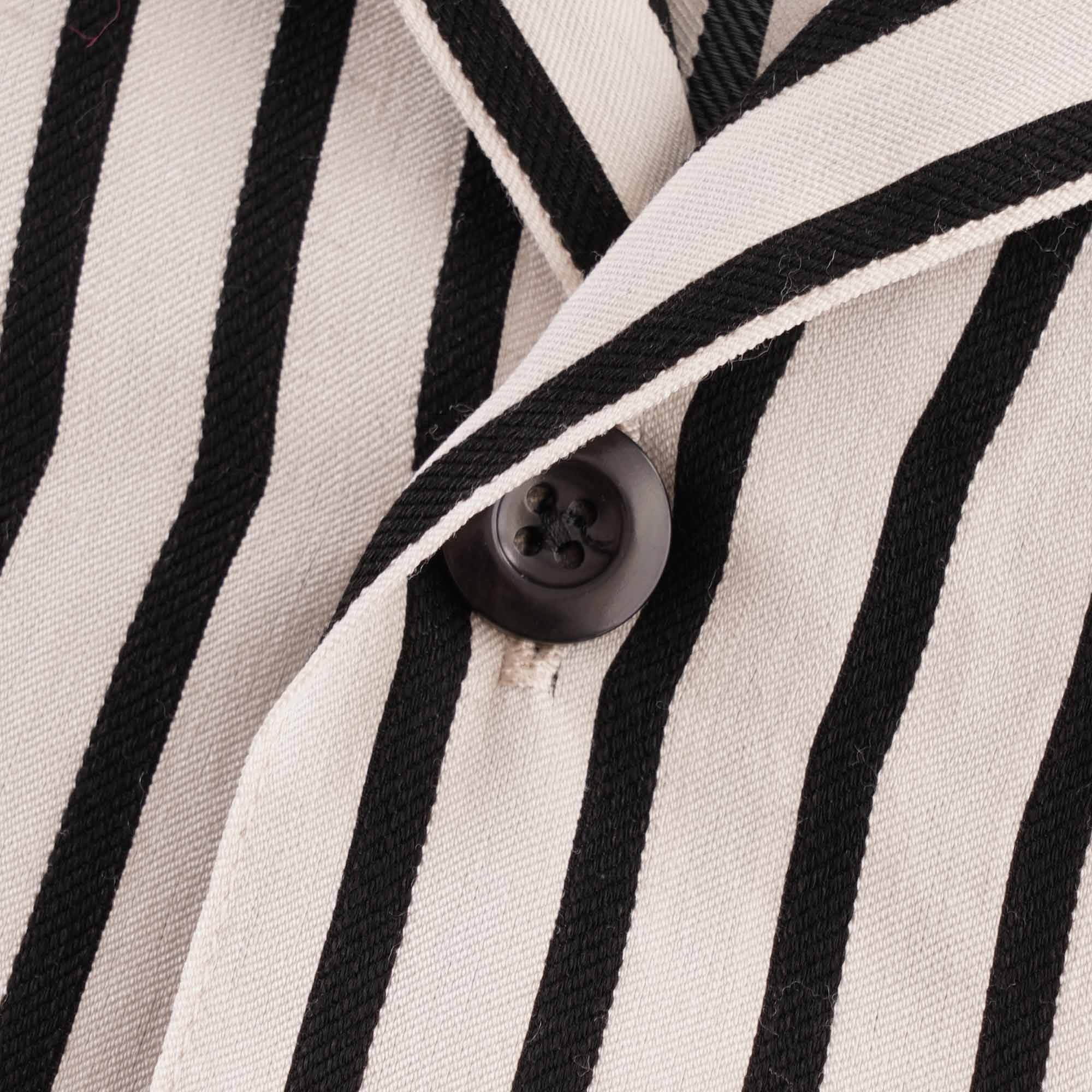 AMI Striped Short Sleeve Shirt - White/Black