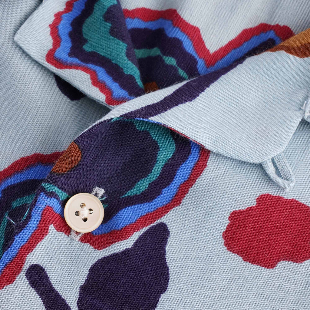 Paul Smith Heat Map Floral Short Sleeve Shirt -  Blue