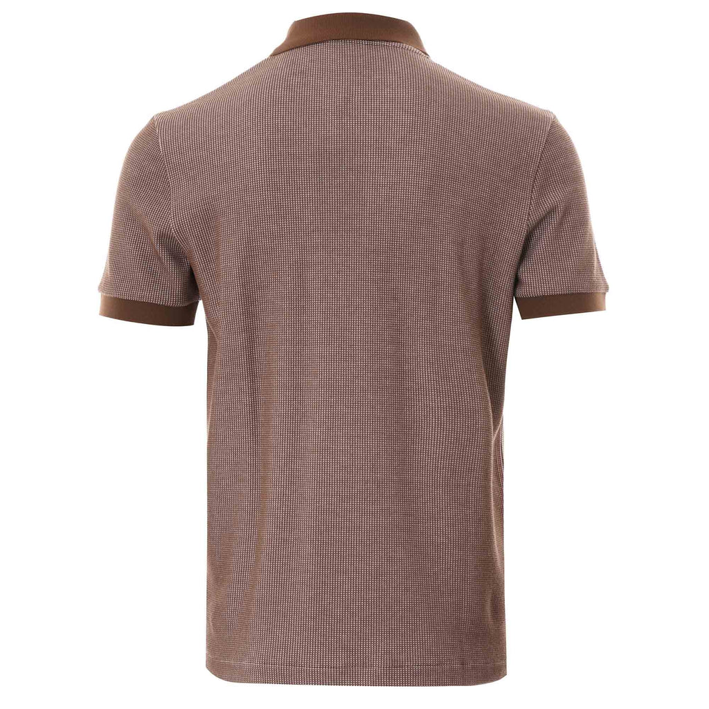 Boss Waffle Texture Parlay Polo Shirt - Dark Brown