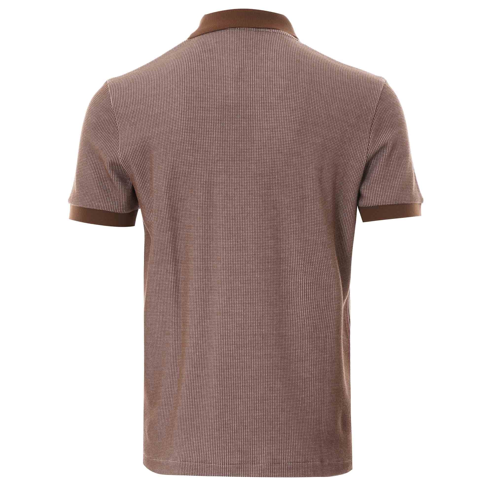 Boss Waffle Texture Parlay Polo Shirt - Dark Brown