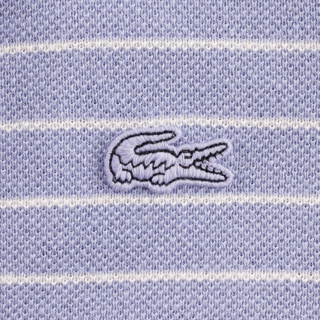 Lacoste Striped Linen And Cotton Regular Fit Polo Shirt - Blue