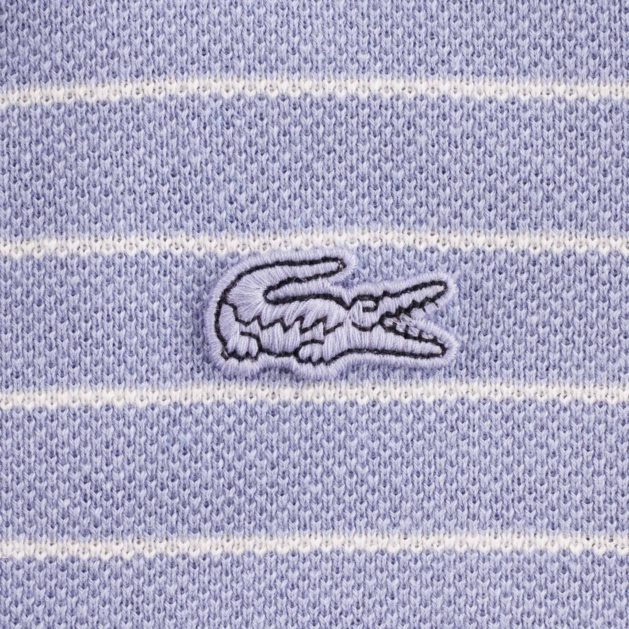 Lacoste Striped Linen And Cotton Regular Fit Polo Shirt - Blue
