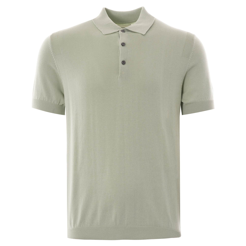Ben Sherman Signature Knitted Cotton Short Sleeve Polo - Light Green