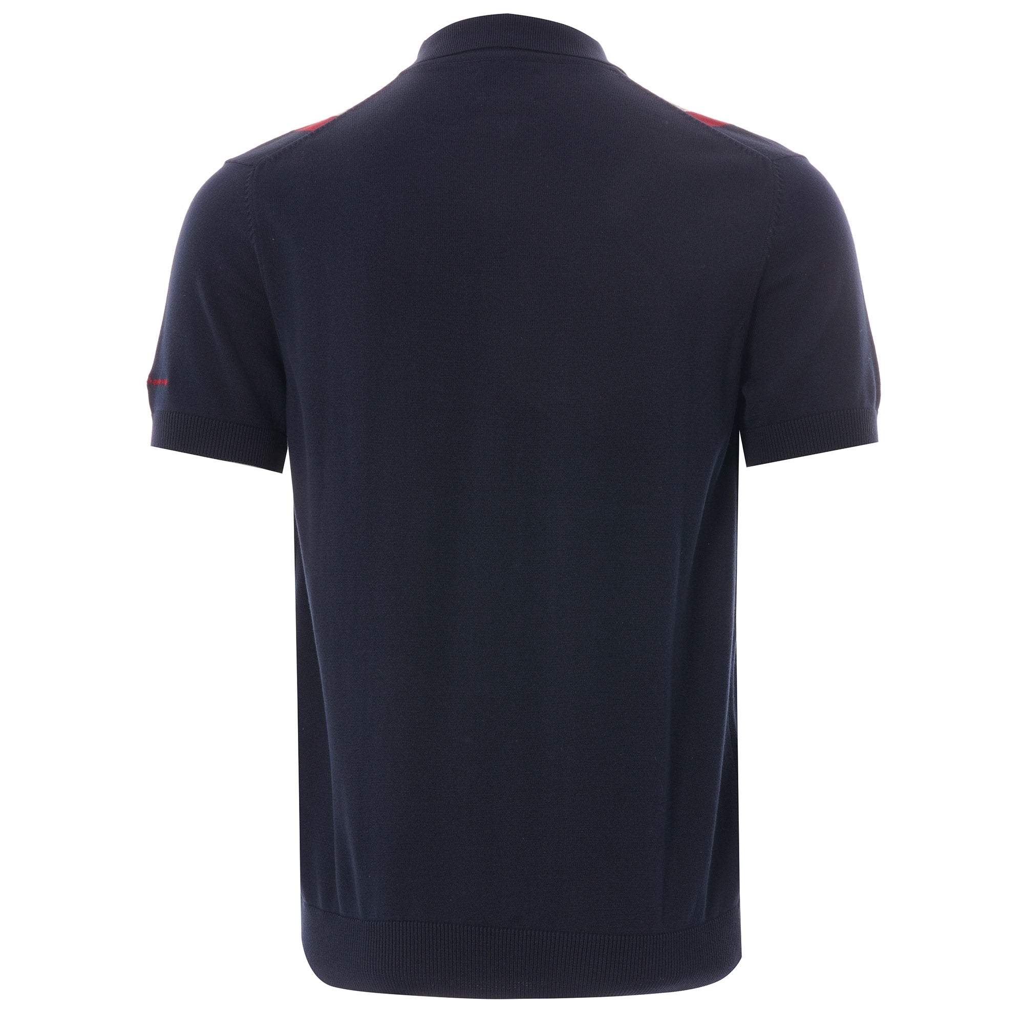 Ben Sherman Textured Stripe Zip Through Polo - Dark Navy