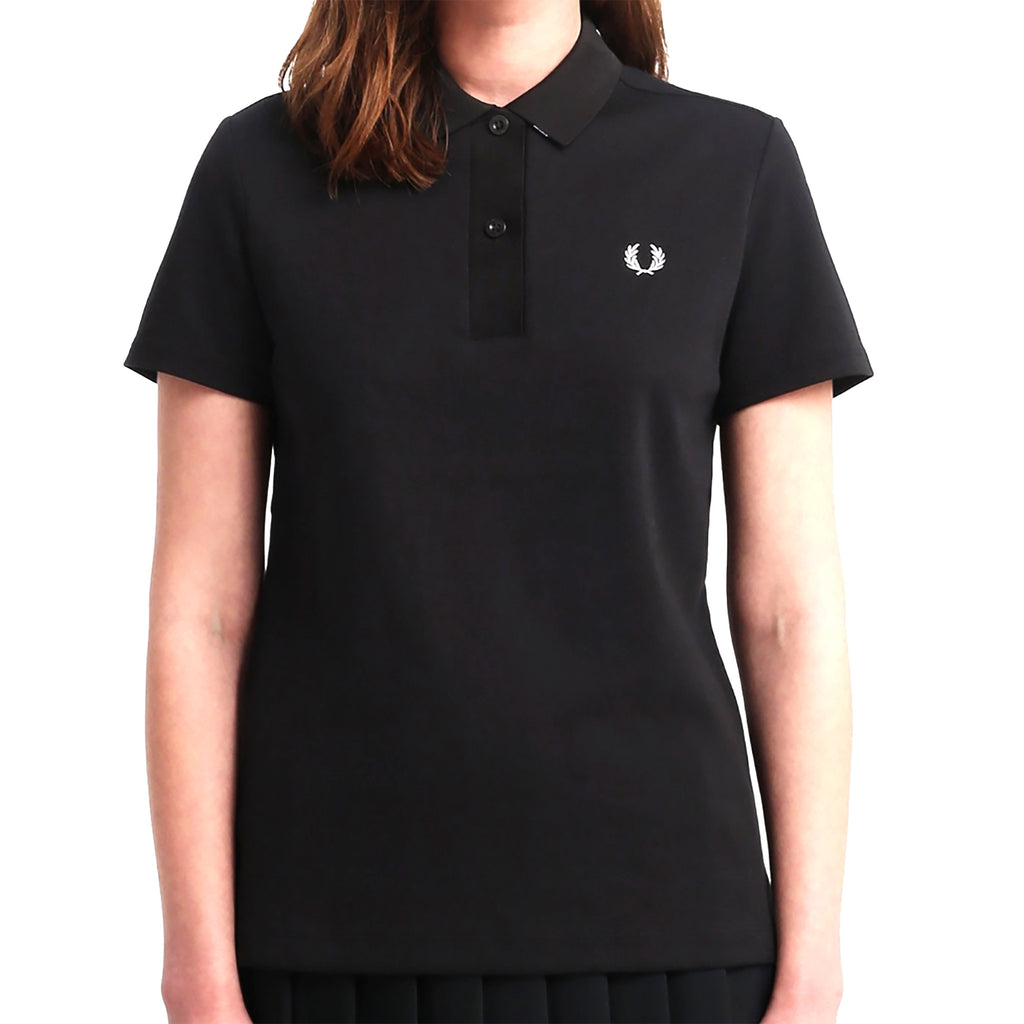 Fred Perry Womens Graphic Polo Shirt - Black