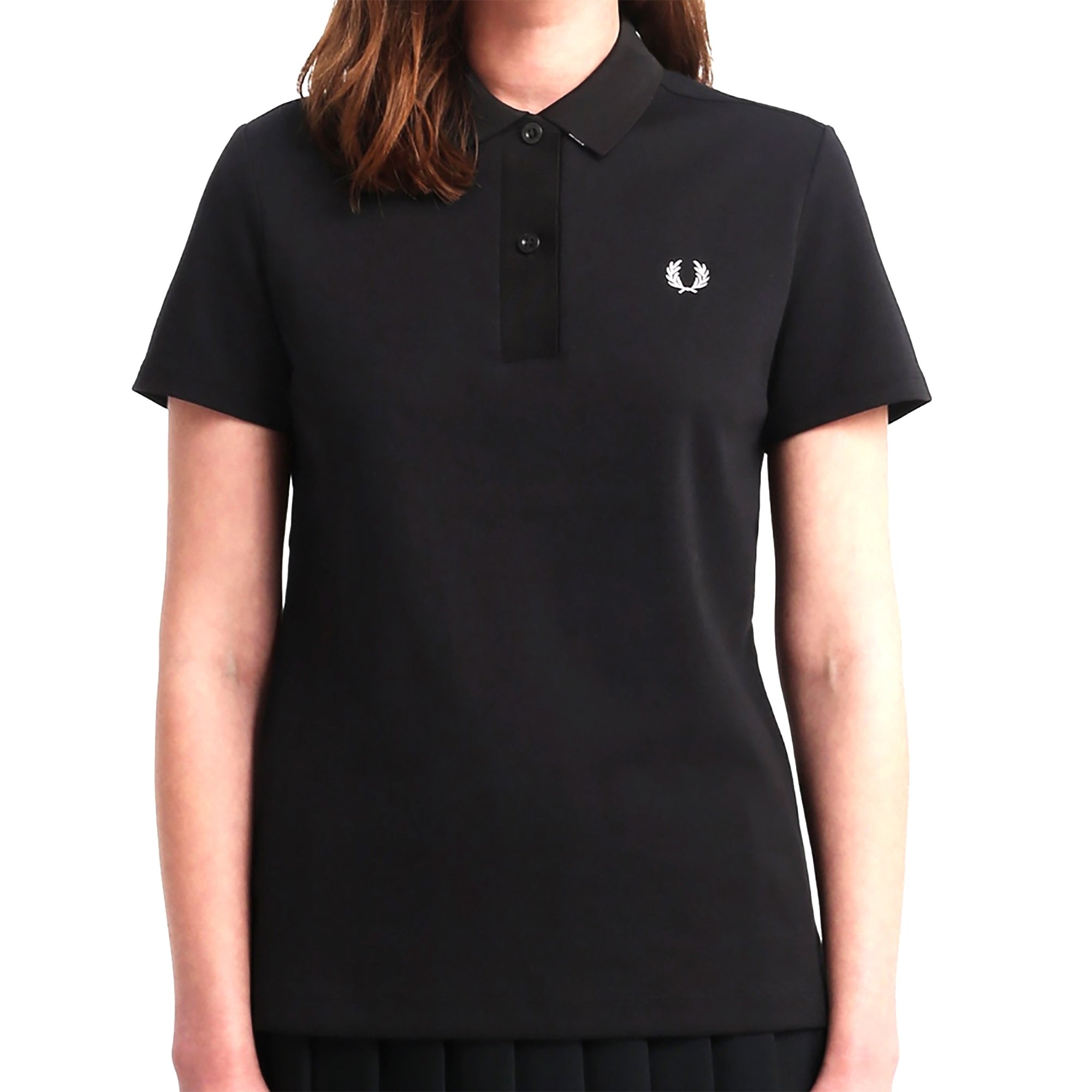 Fred Perry Womens Graphic Polo Shirt - Black