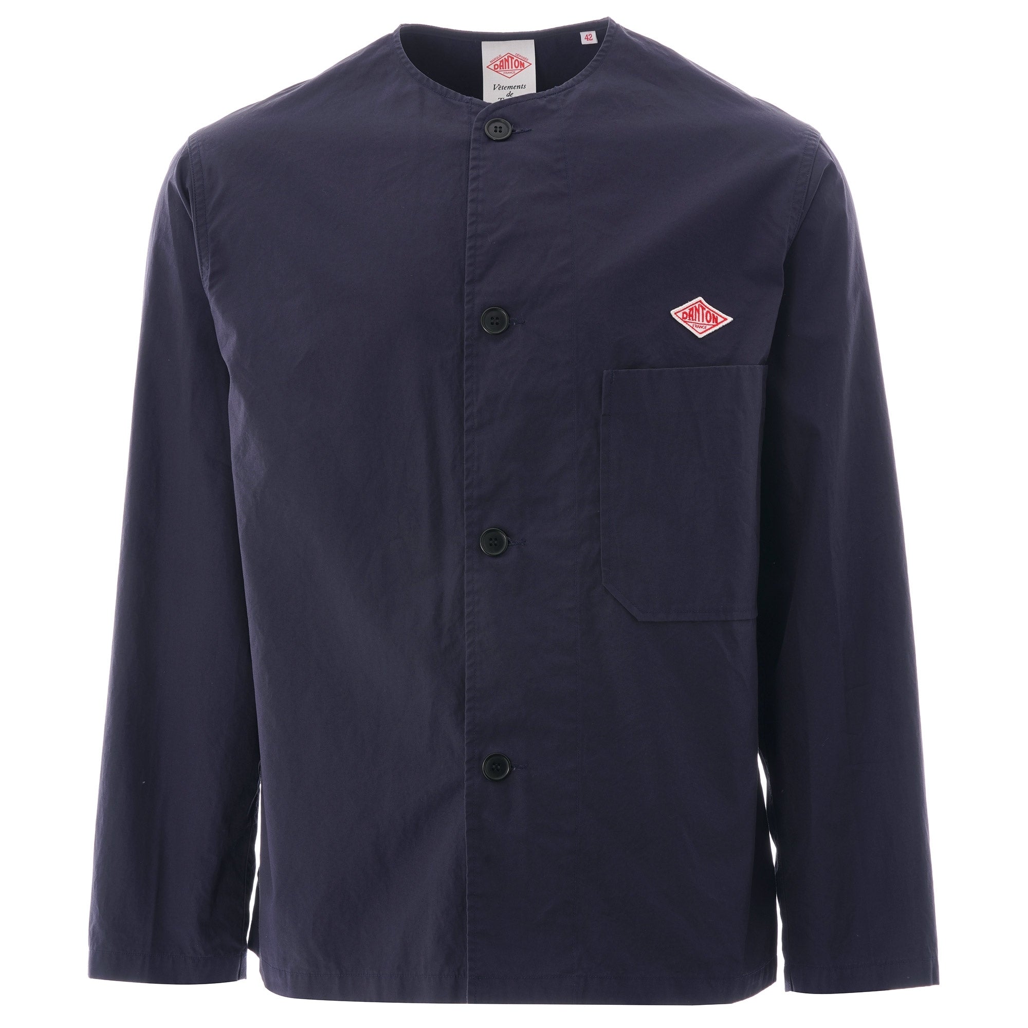 Danton Down Proof Collarless Jacket - Navy