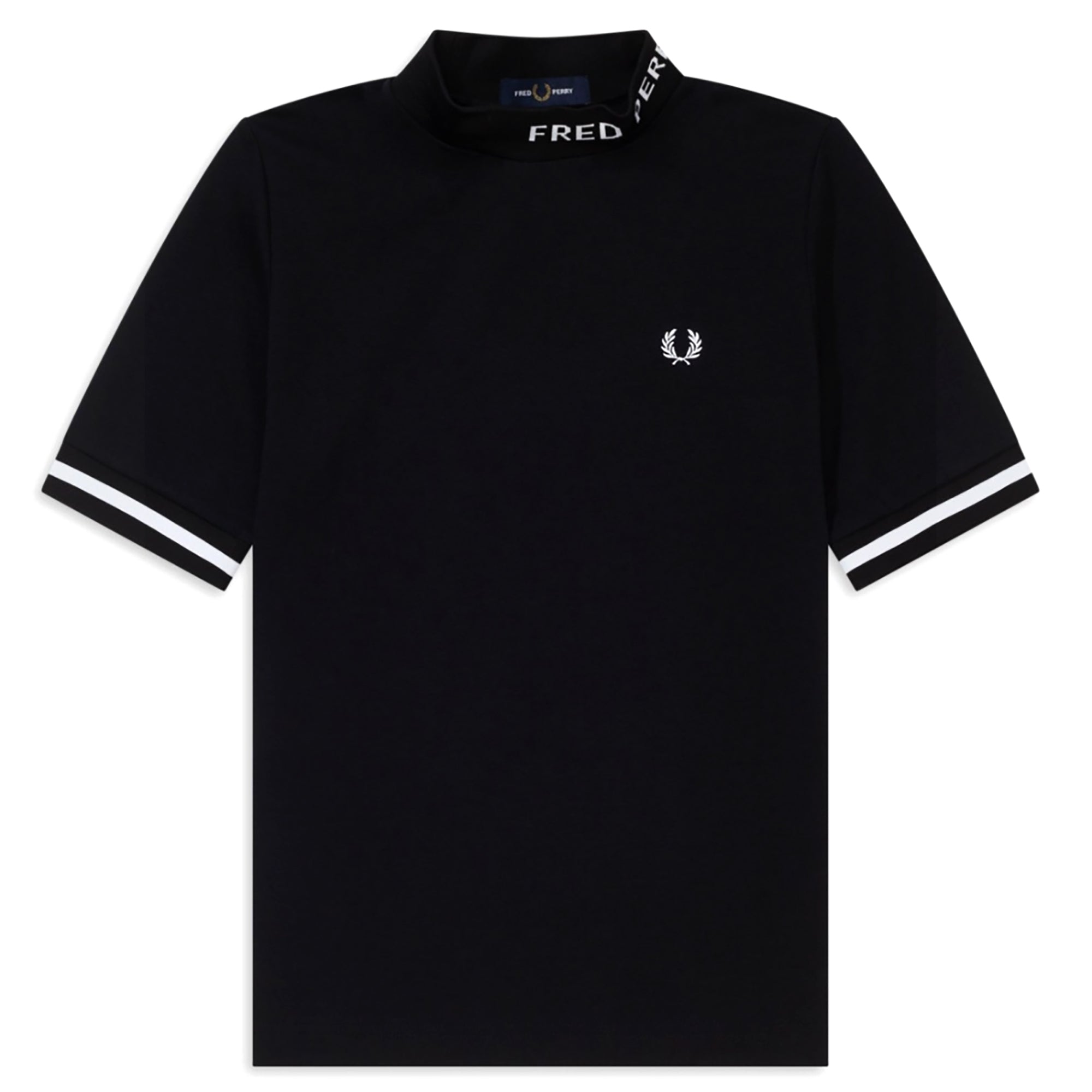 Fred Perry Womens High Neck T-Shirt - Black