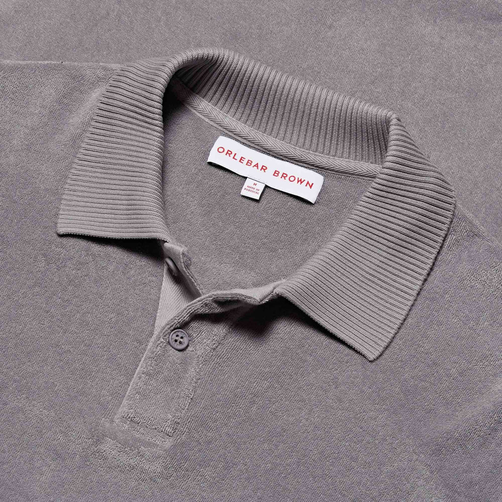 Orlebar Brown Jarrett Towelling Polo - Alloy