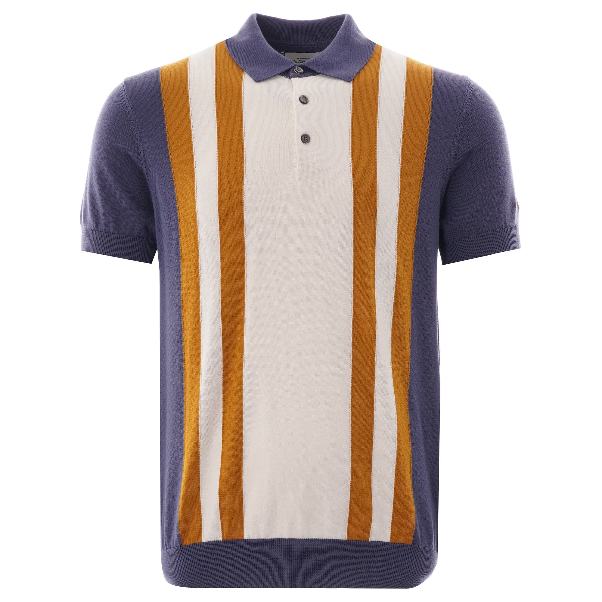 Ben Sherman Colour Block Knit Polo - Indigo