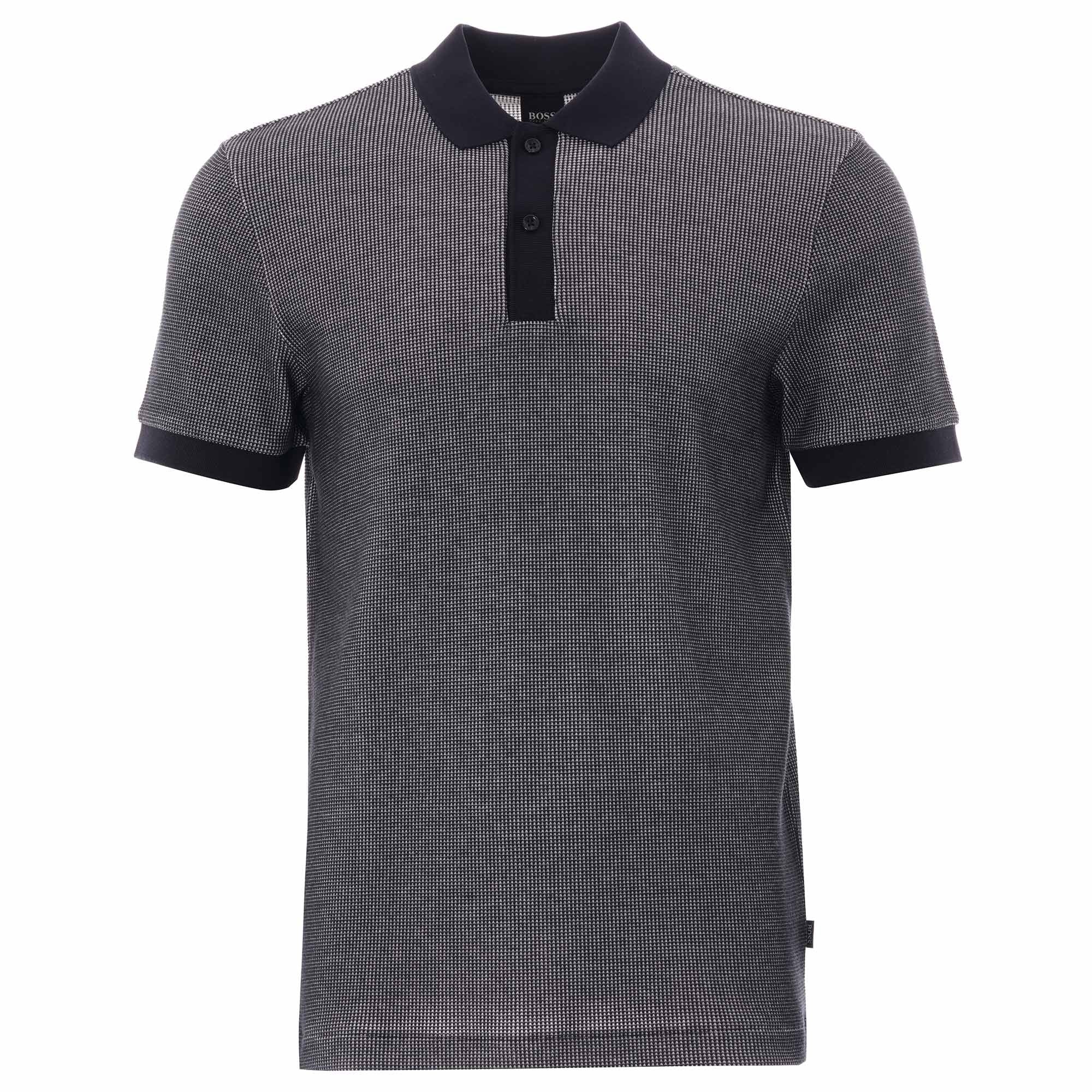 Boss Waffle Texture Parlay Polo Shirt - Dark Blue