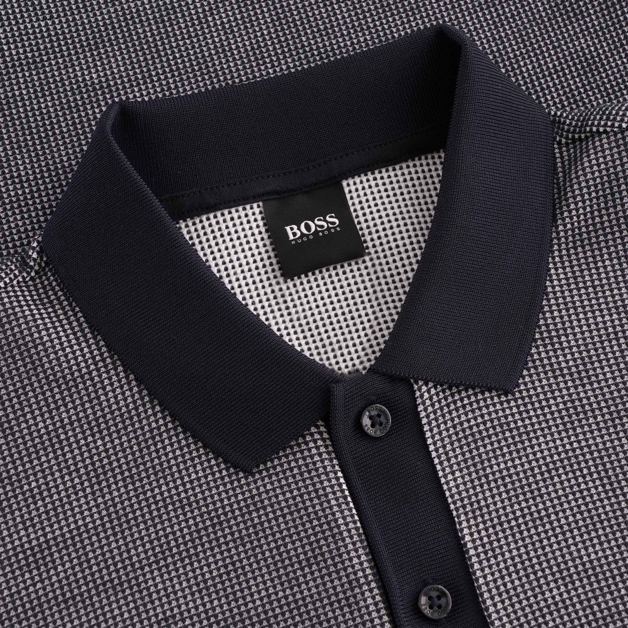 Boss Waffle Texture Parlay Polo Shirt - Dark Blue