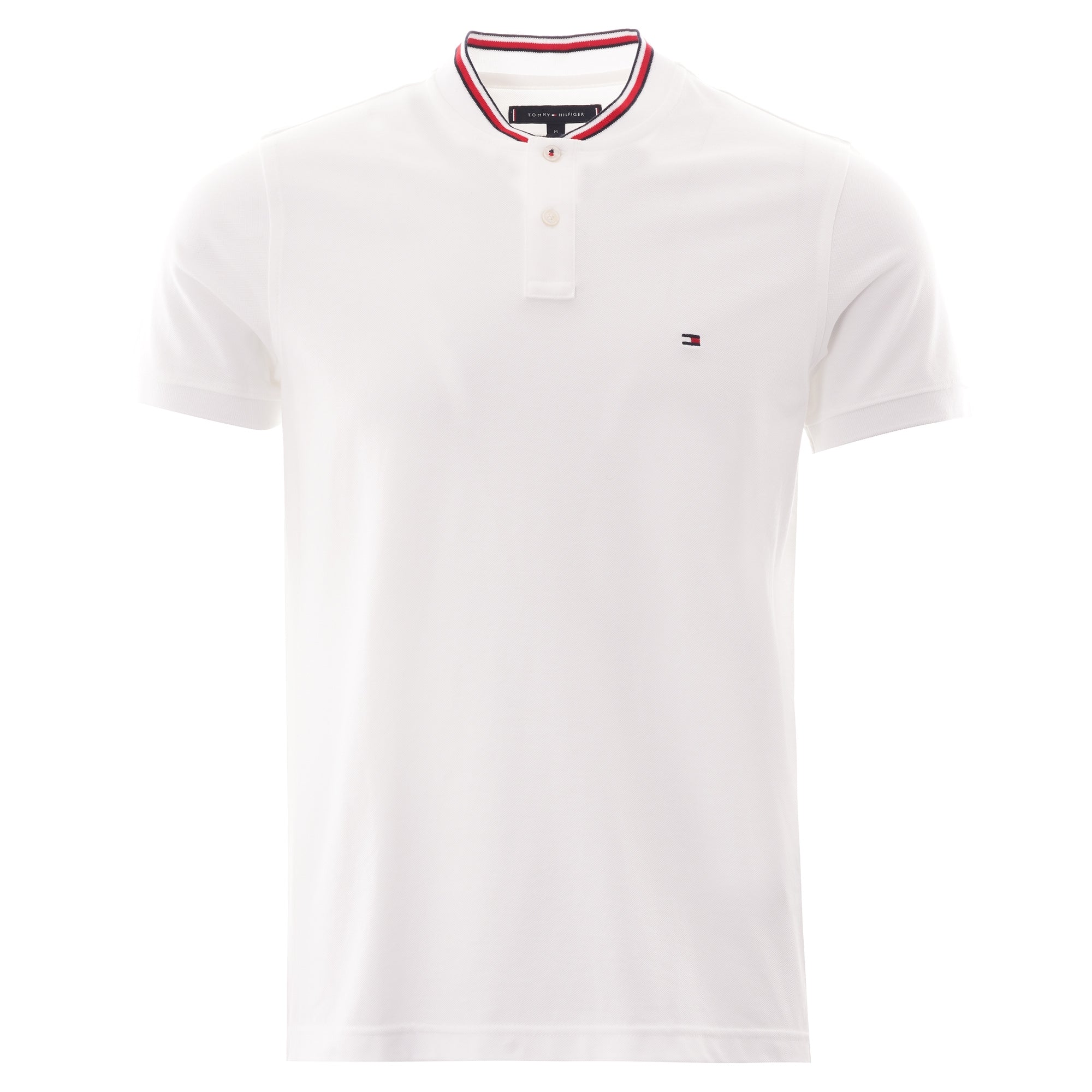Tommy Hilfiger Baseball Collar Slim Fit Polo - White
