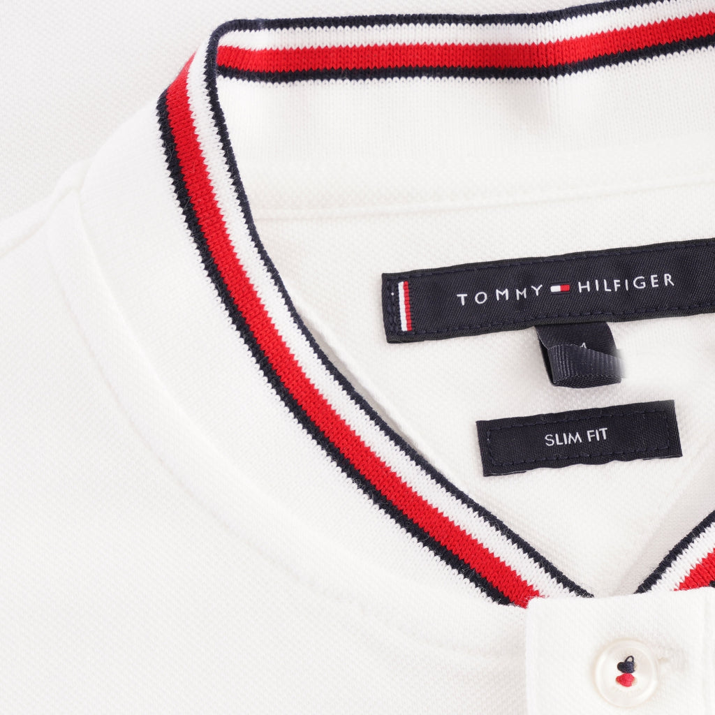 Tommy Hilfiger Baseball Collar Slim Fit Polo - White