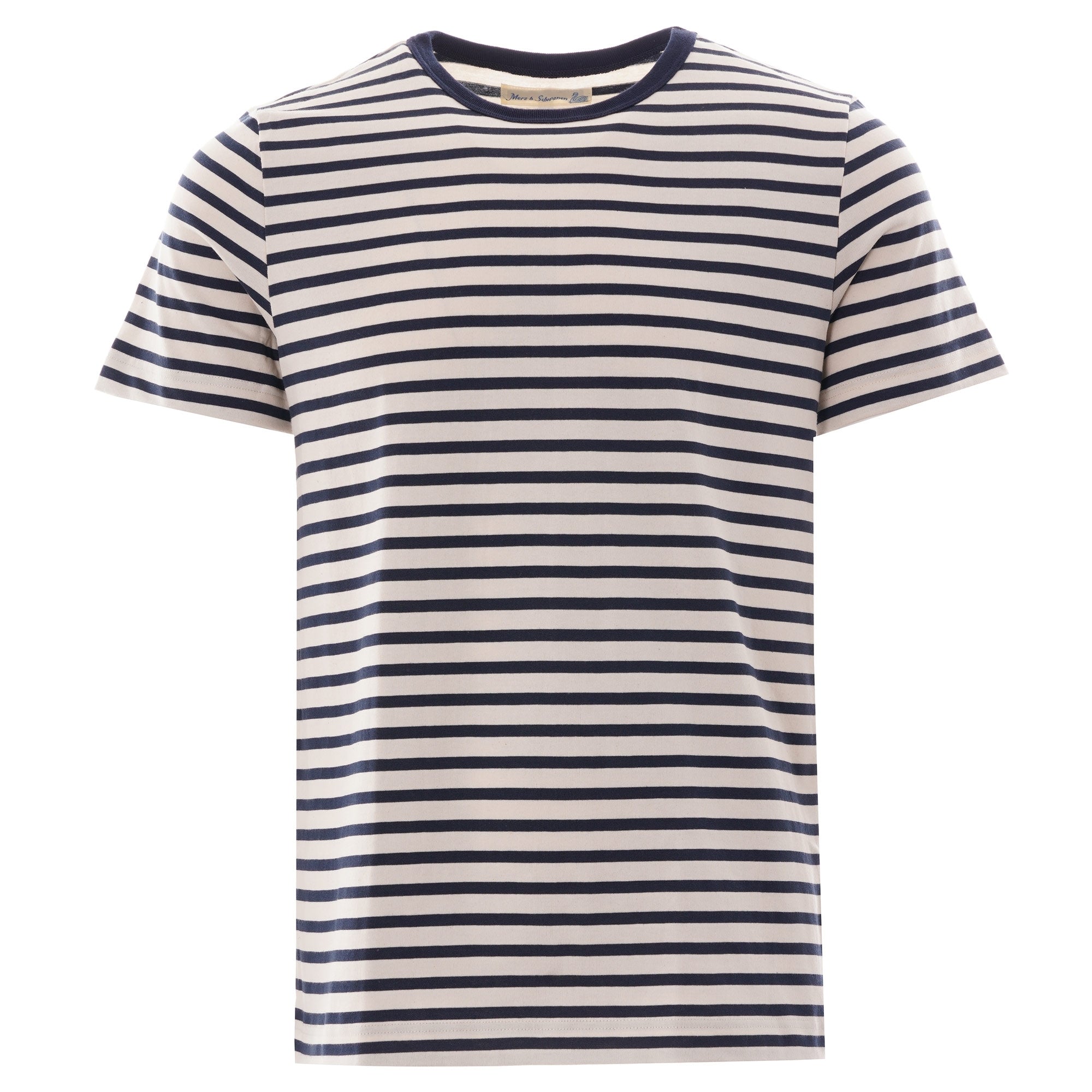 Striped Crew Neck T-Shirt - Navy/Natural