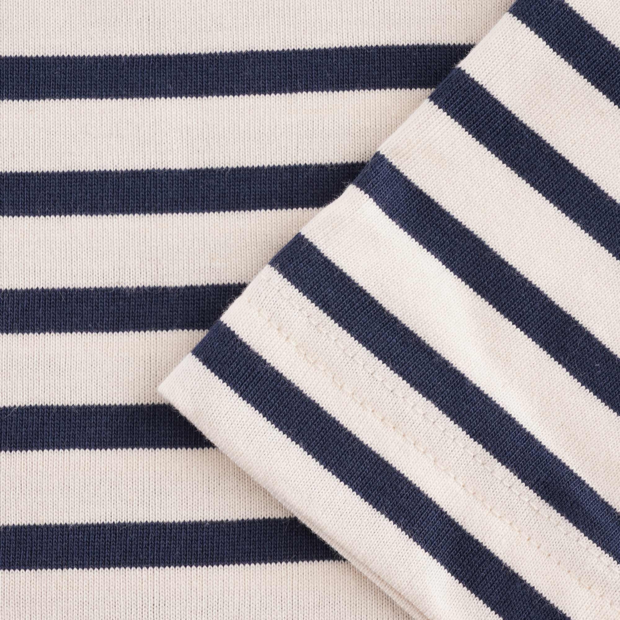 Striped Crew Neck T-Shirt - Navy/Natural