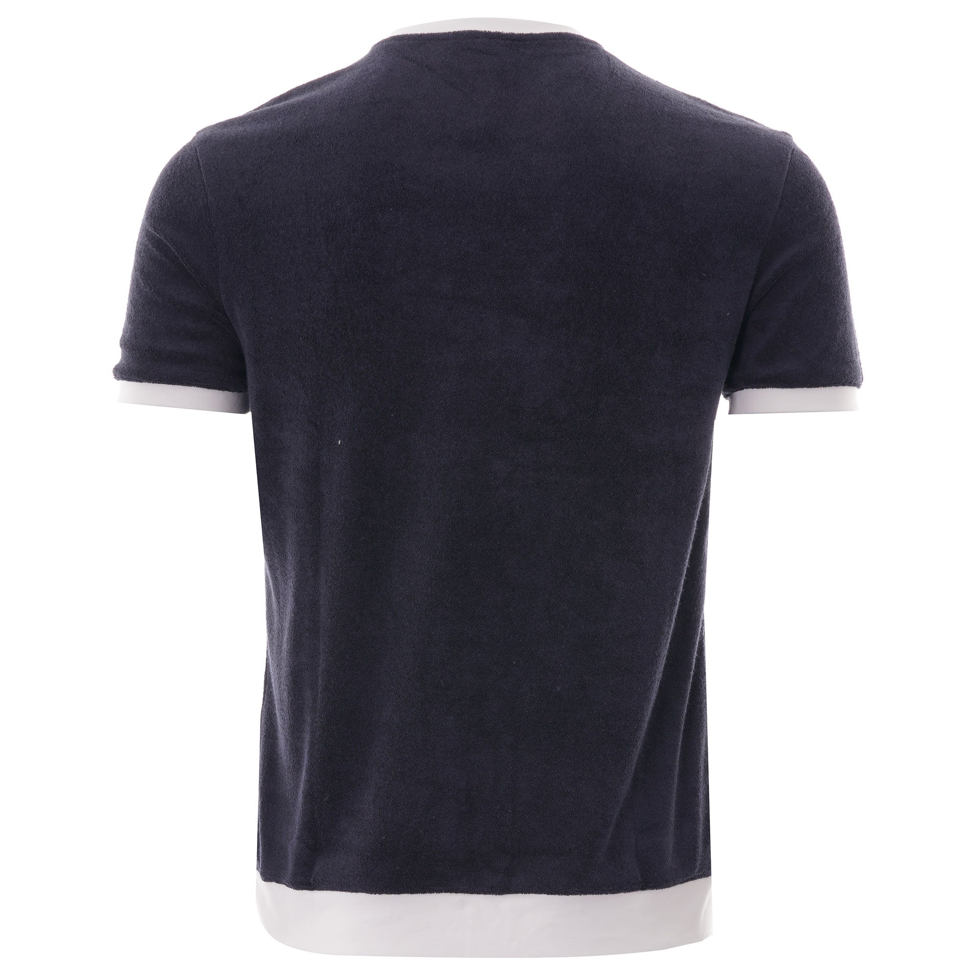 Emporio Armani Logo Print Cotton Towelling T Shirt - Blue