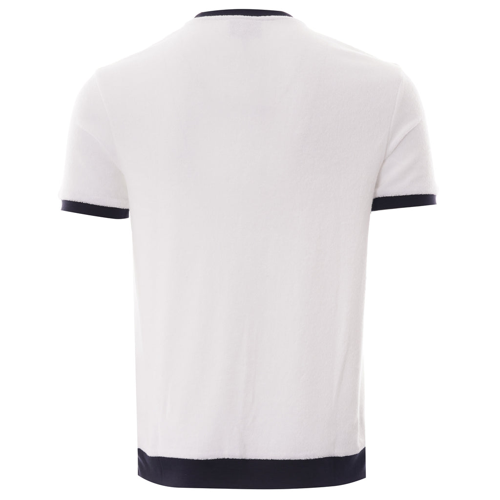 Emporio Armani Logo Print Cotton Towelling T Shirt - Bianco