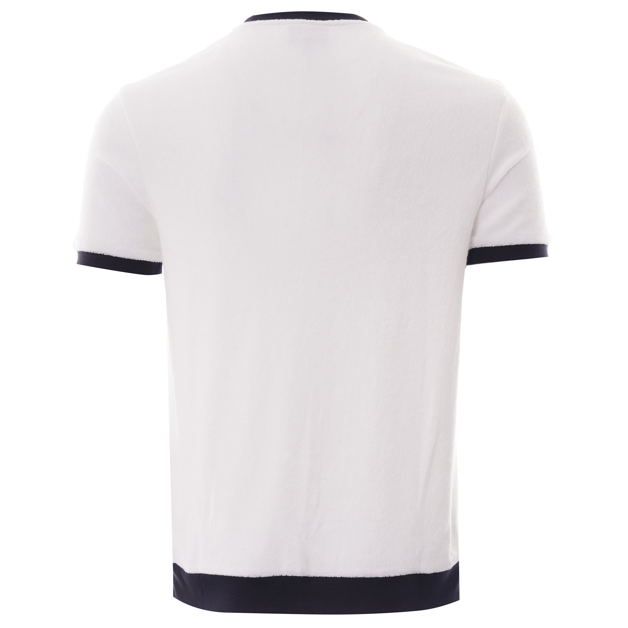 Emporio Armani Logo Print Cotton Towelling T Shirt - Bianco
