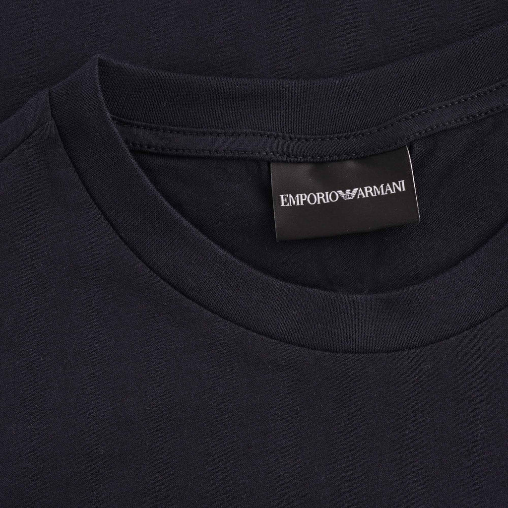 Emporio Armani Mercerised Jersey Embroidered Eagle T-shirt - Blu Navy