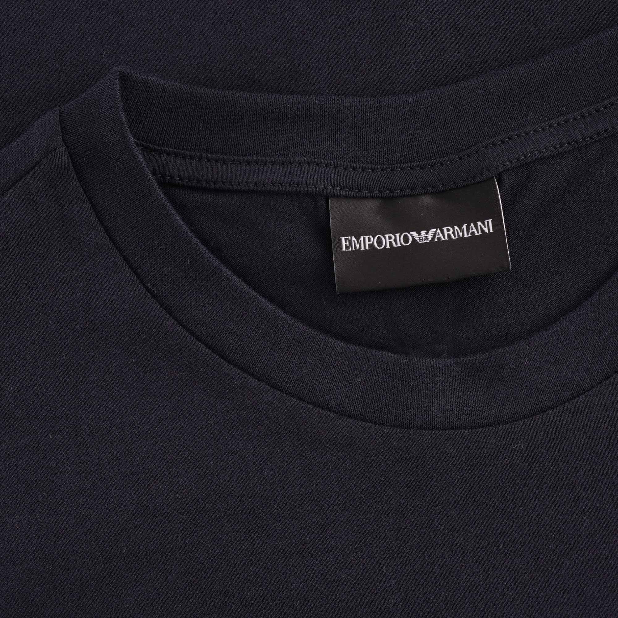 Emporio Armani Mercerised Jersey Embroidered Eagle T-shirt - Blu Navy